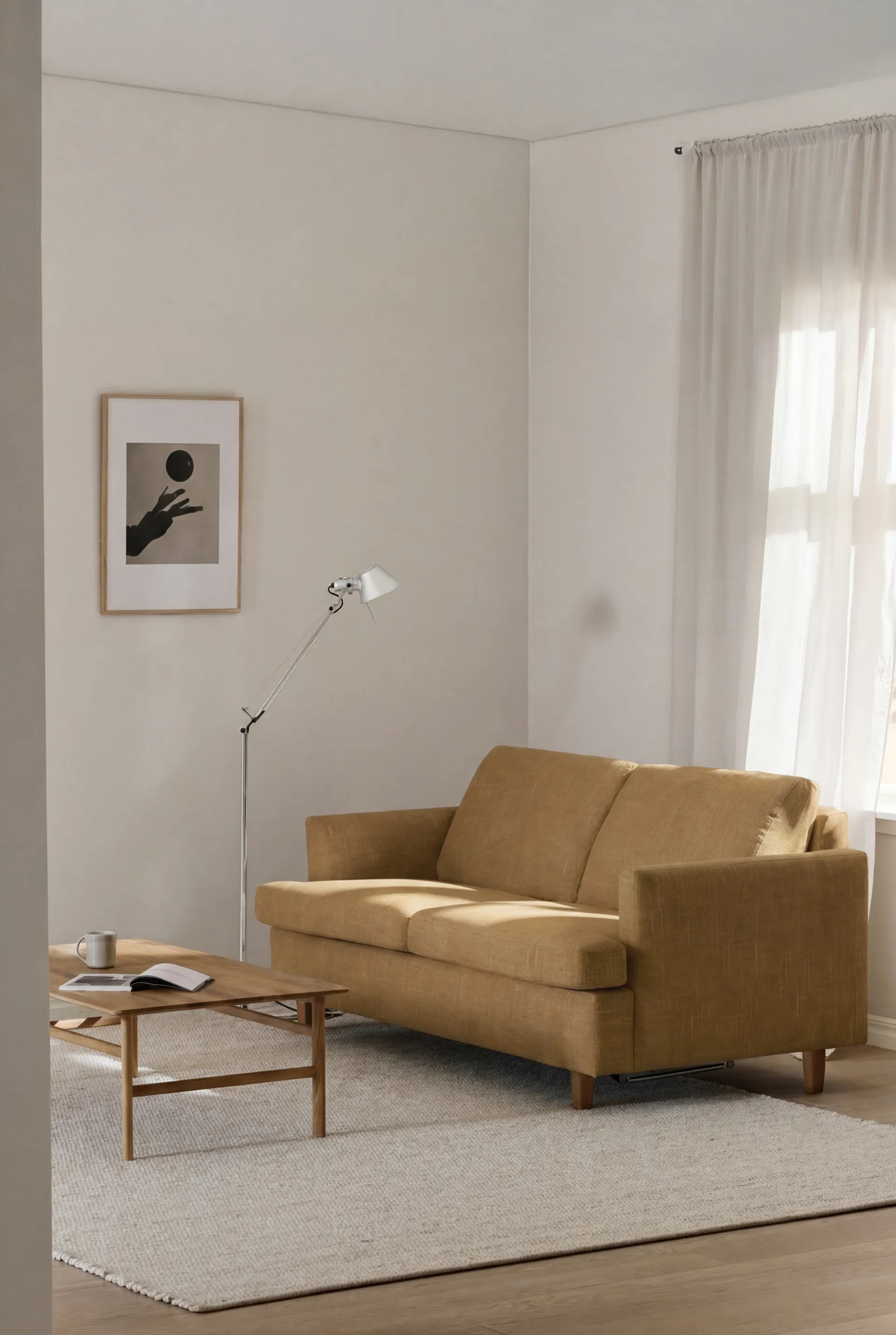 Canapé-lit Binga 2,5 places, Same Ochre 6676-frêne teinté foncé 1898