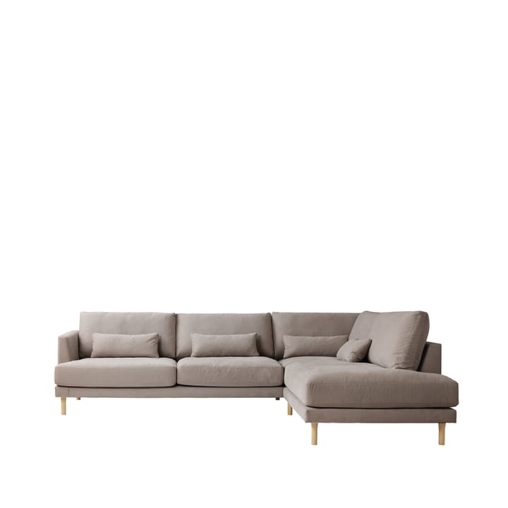 Canapé modulable Bredhult, A1 - tissu Alaska 0168 stone, pieds en chêne huilé blanc  - 1898
