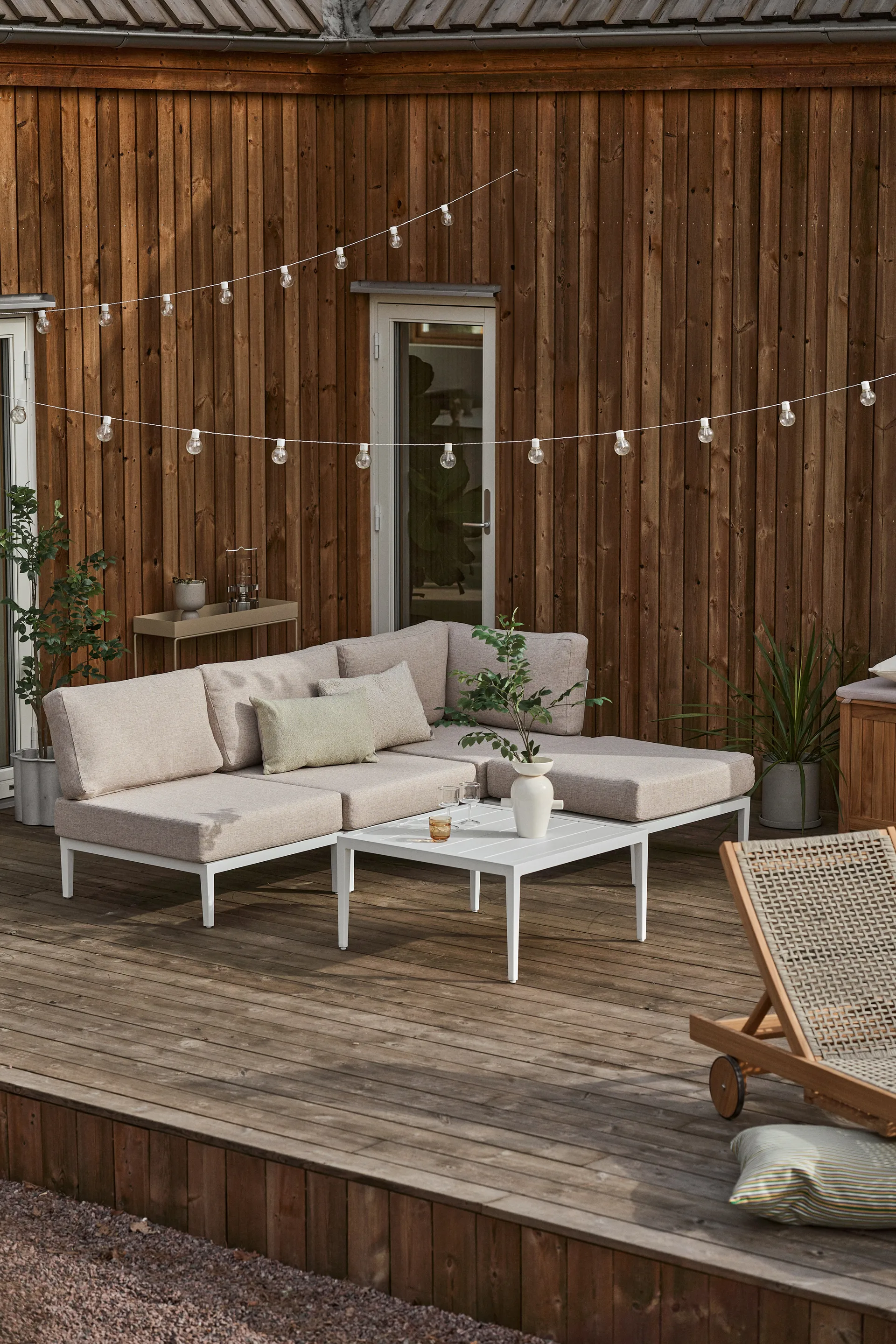 Canapé modulable Santander module d'angle , Blanc-beige 1898