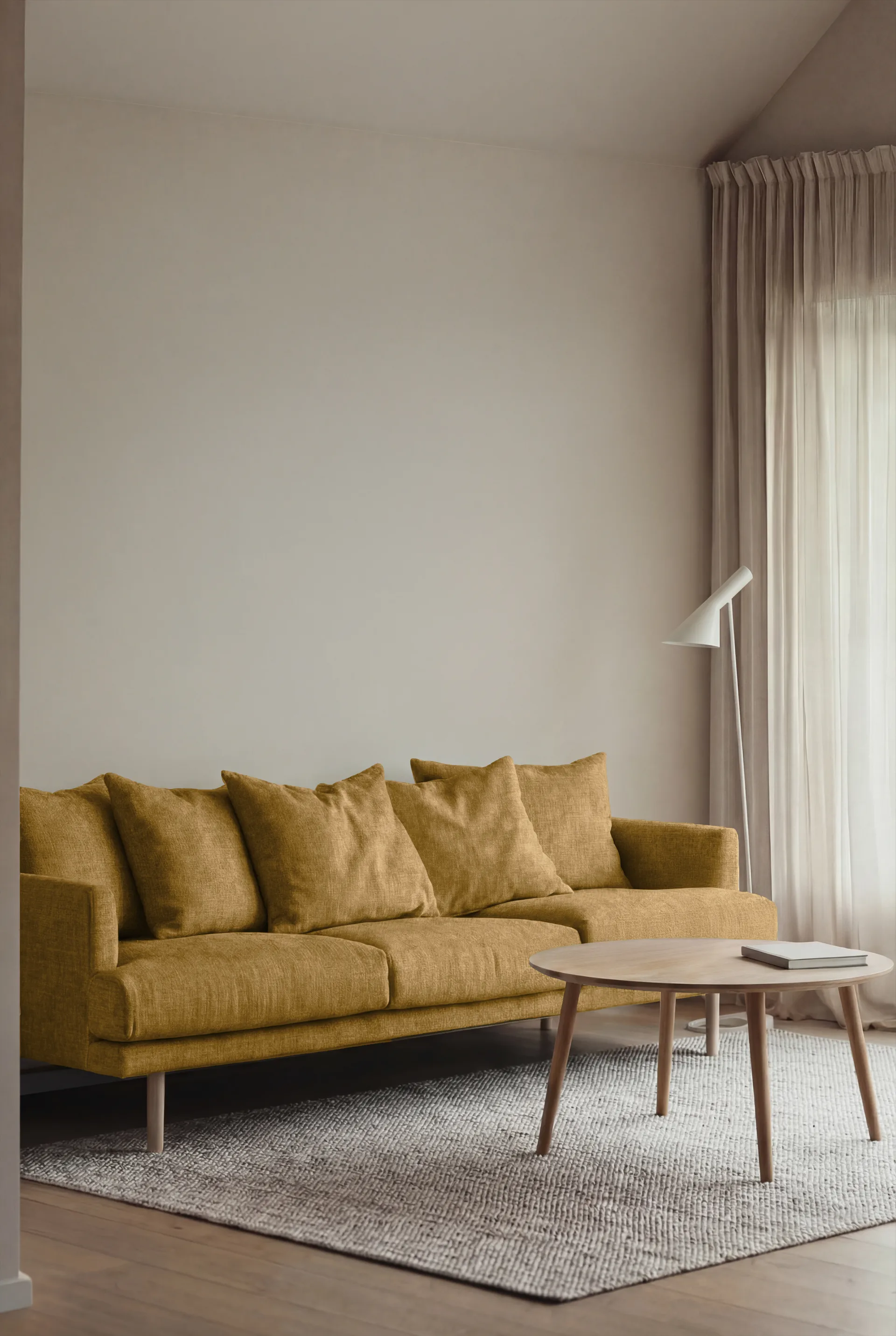 Canapé Sjövik, Luiza Mustard 3972-chêne blanchi à l’huile, 3,5 places 1898