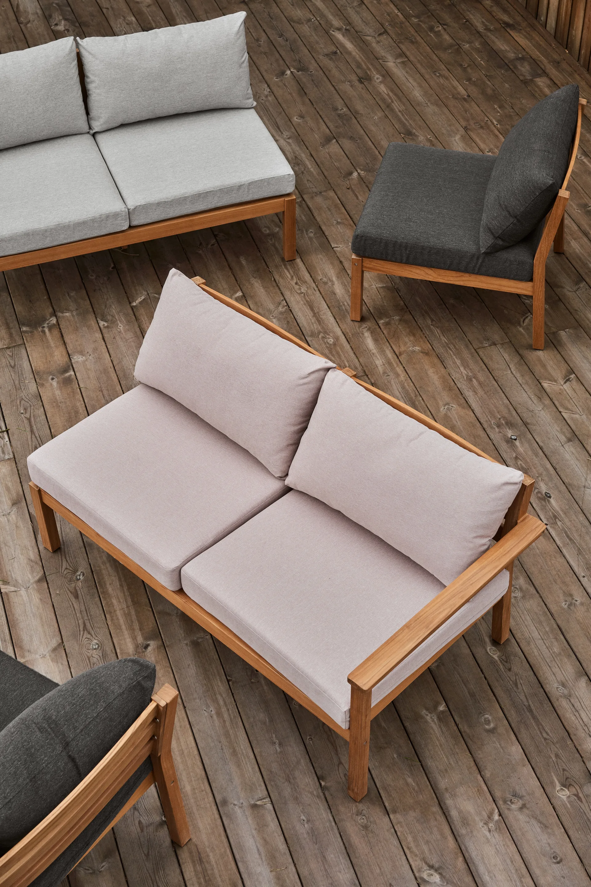 Canapé Stockaryd 2 places module gauche teak/beige 1898