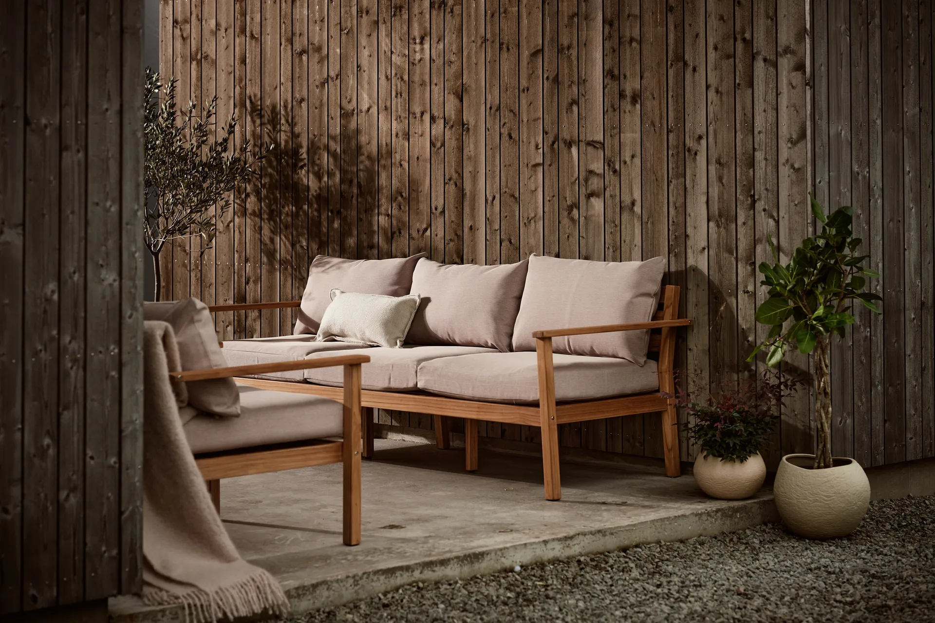Canapé Stockaryd 3 places teak/beige,  1898