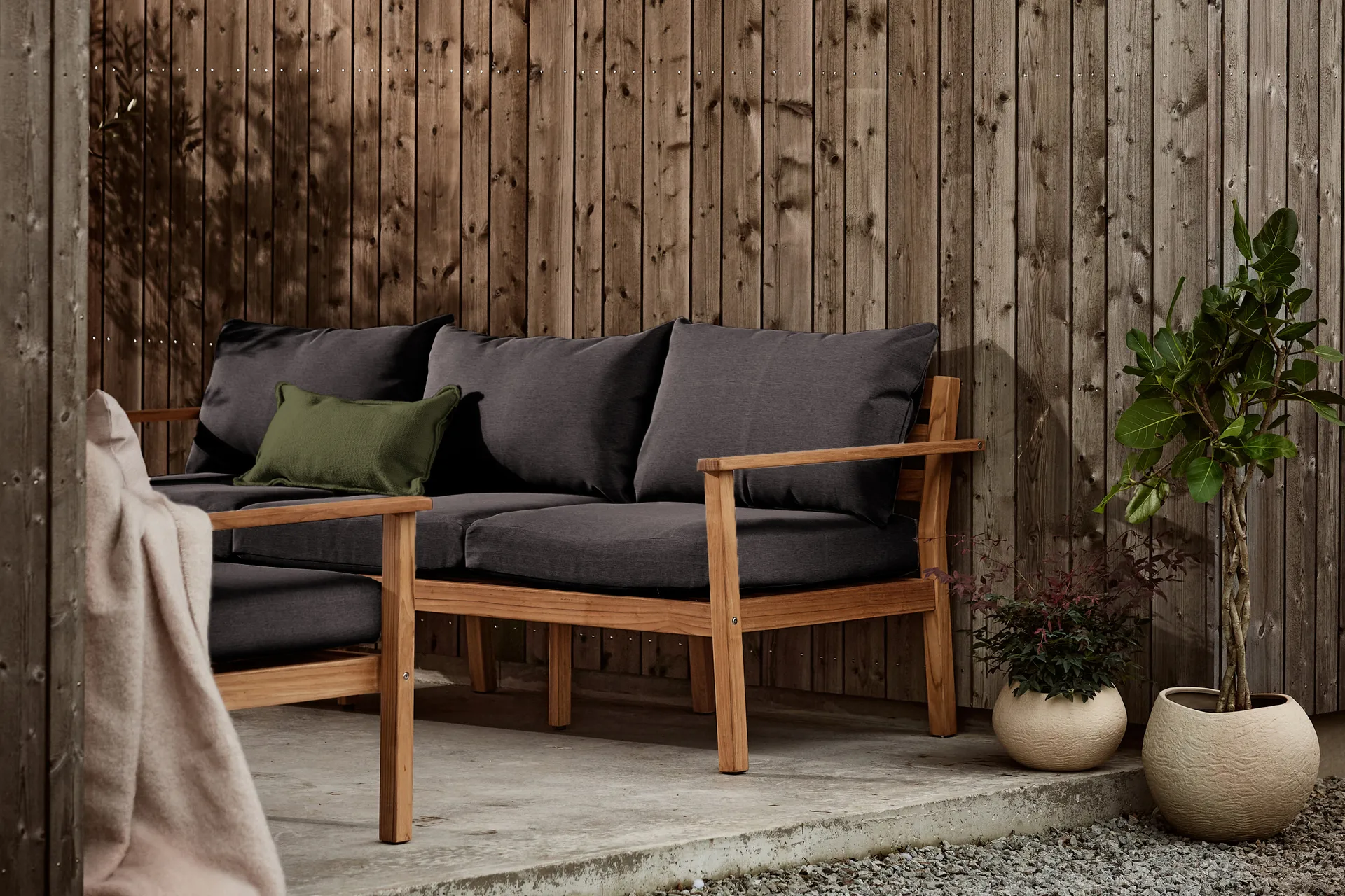 Canapé Stockaryd 3 places teak/dark grey,  1898