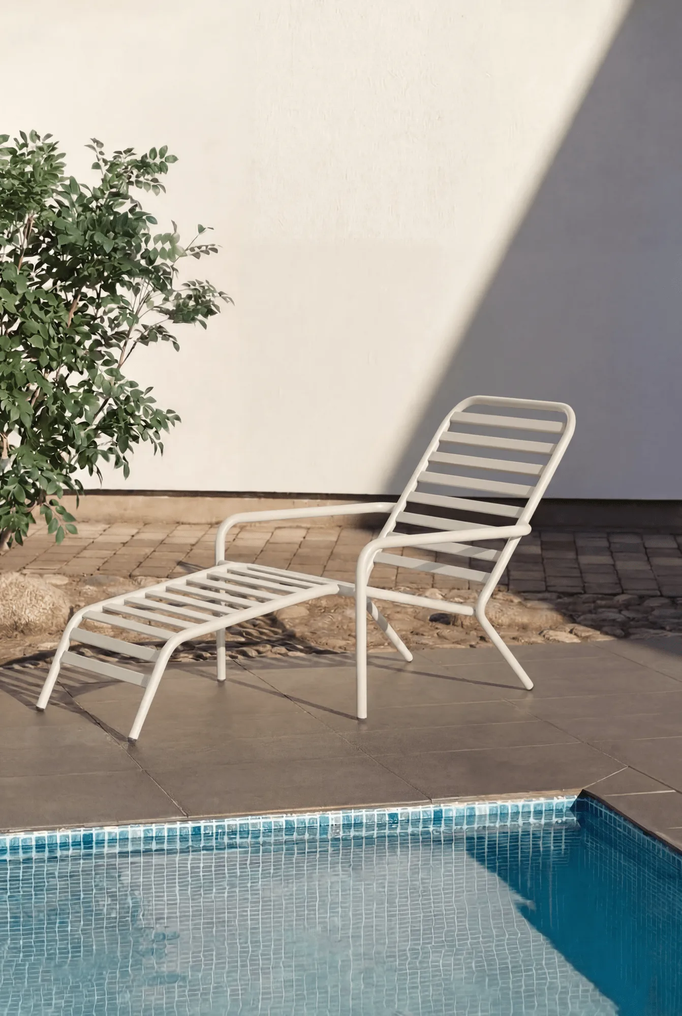 Chaise longue Messina, Off white 1898