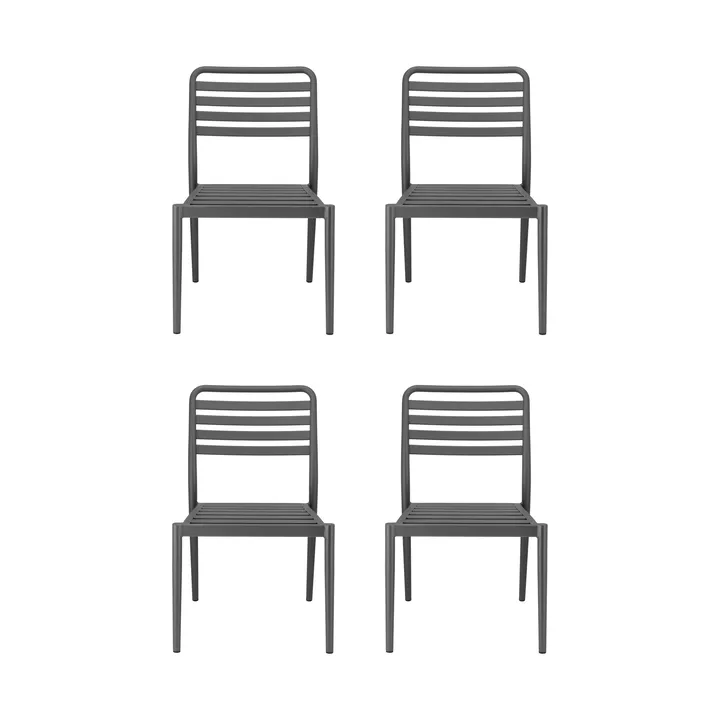 Chaise Messina, anthracite, lot de 4 - 1898