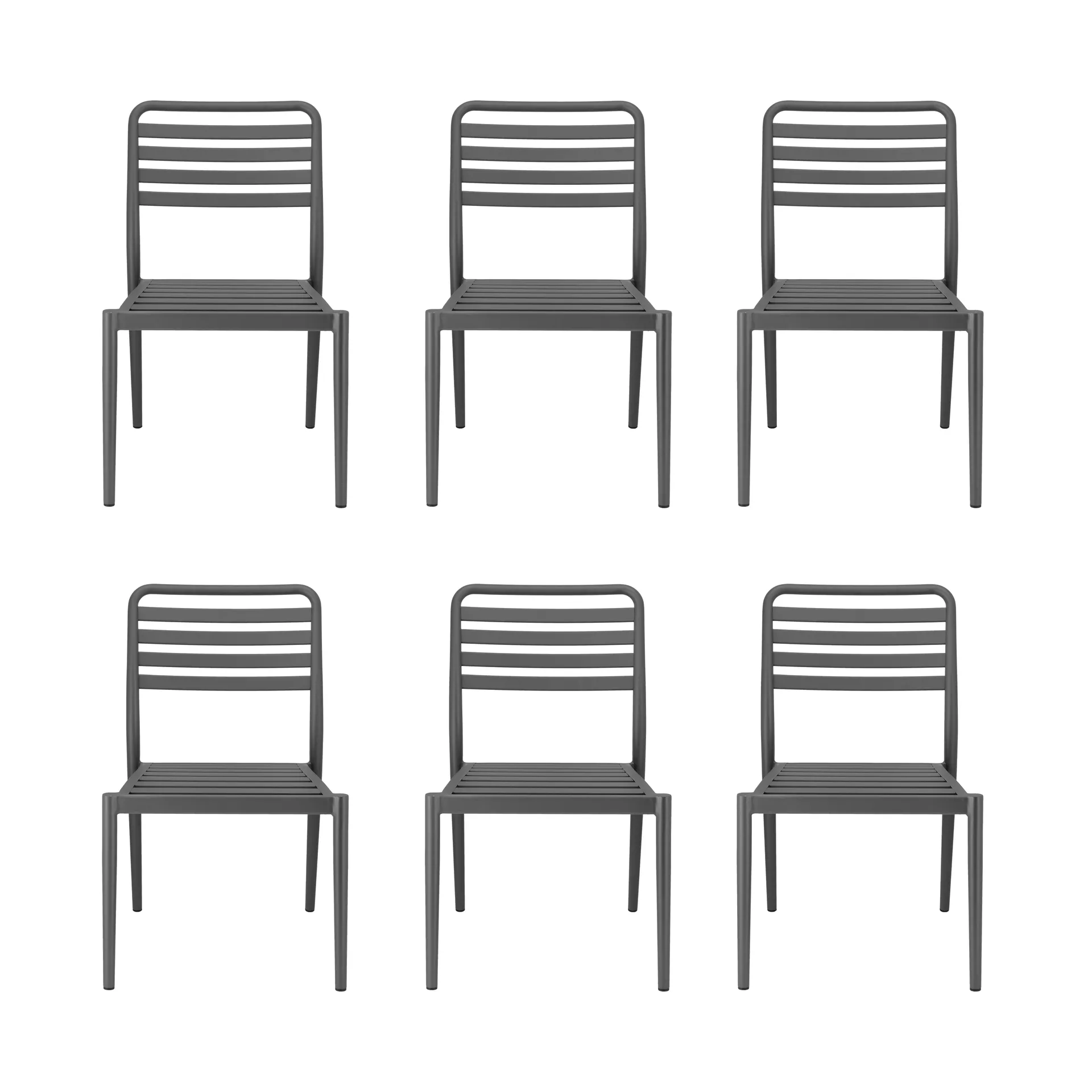 Chaise Messina, anthracite, lot de 6,  1898