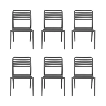 Chaise Messina, anthracite, lot de 6 - 1898