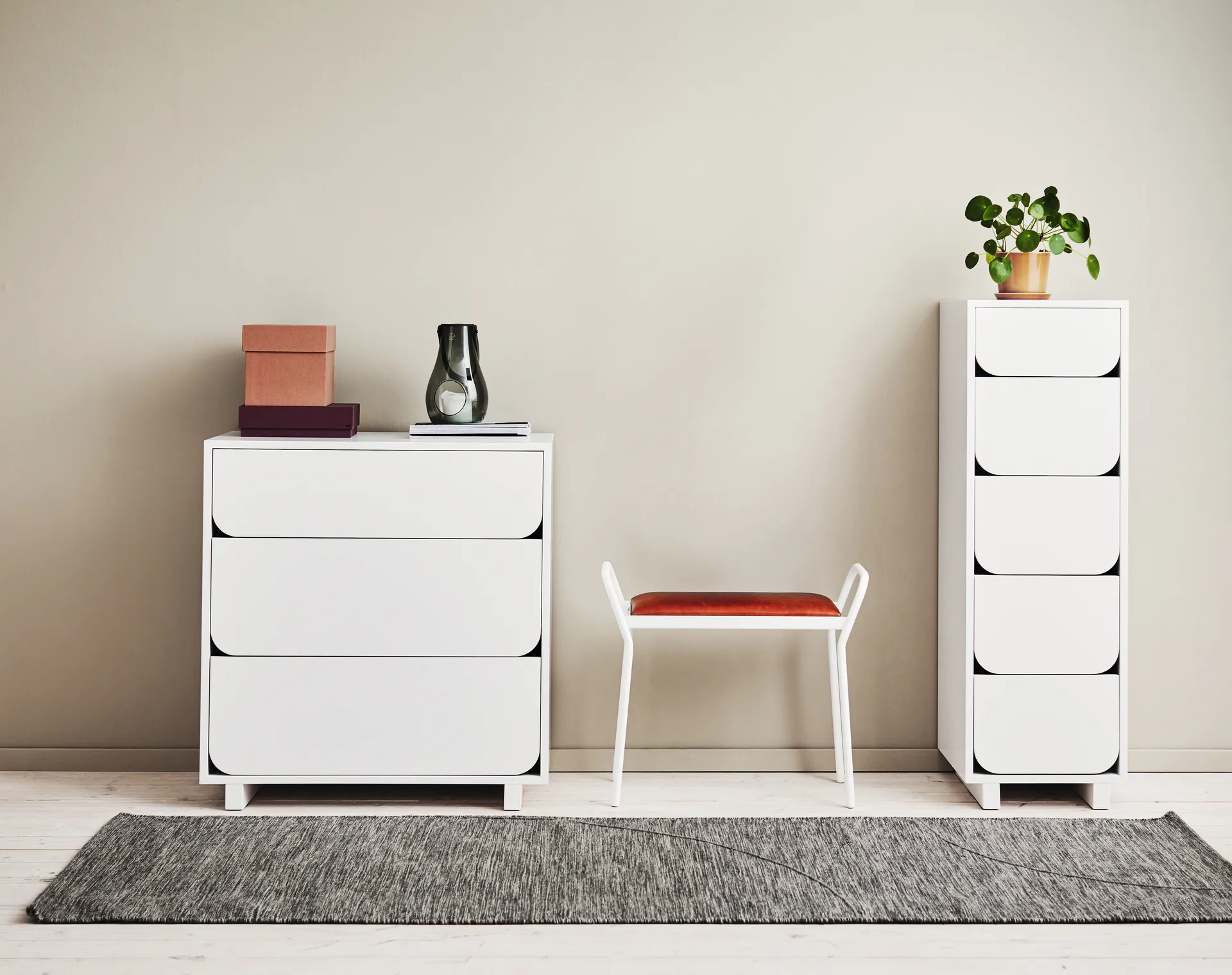 Commode avec 3 tiroirs Vidja, Blanc 1898