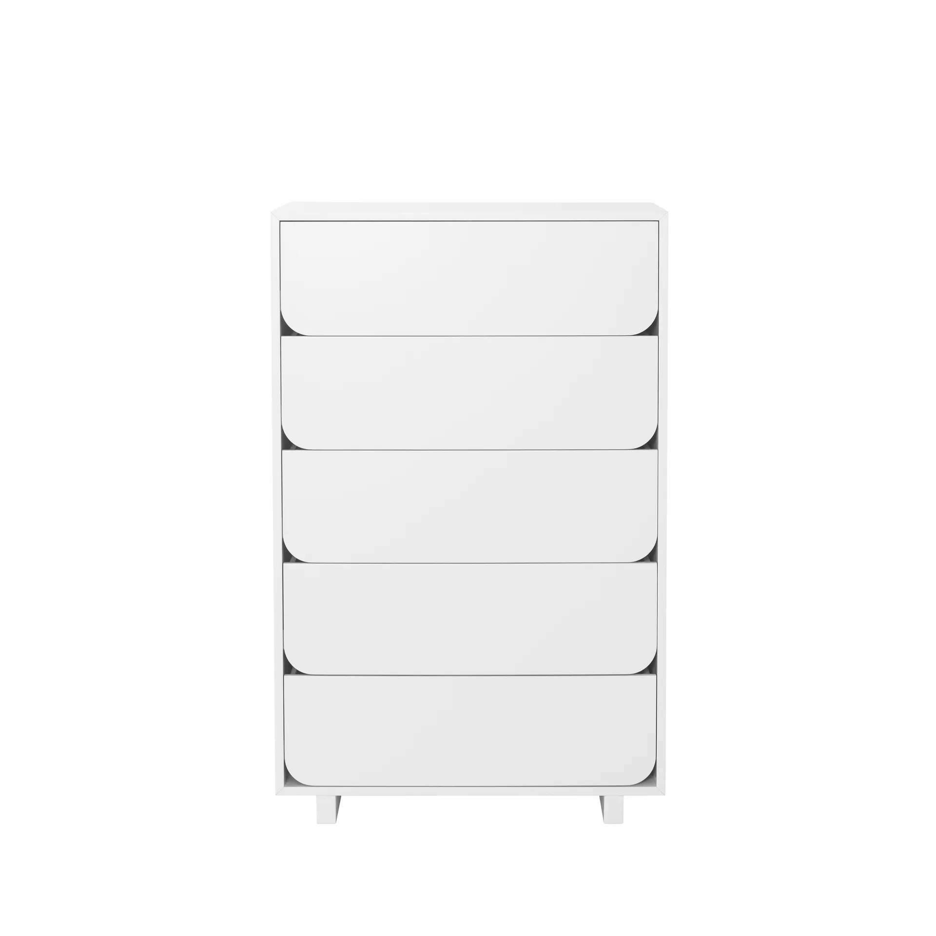 Commode haute Vidja, laqué blanc, 5 tiroirs 1898