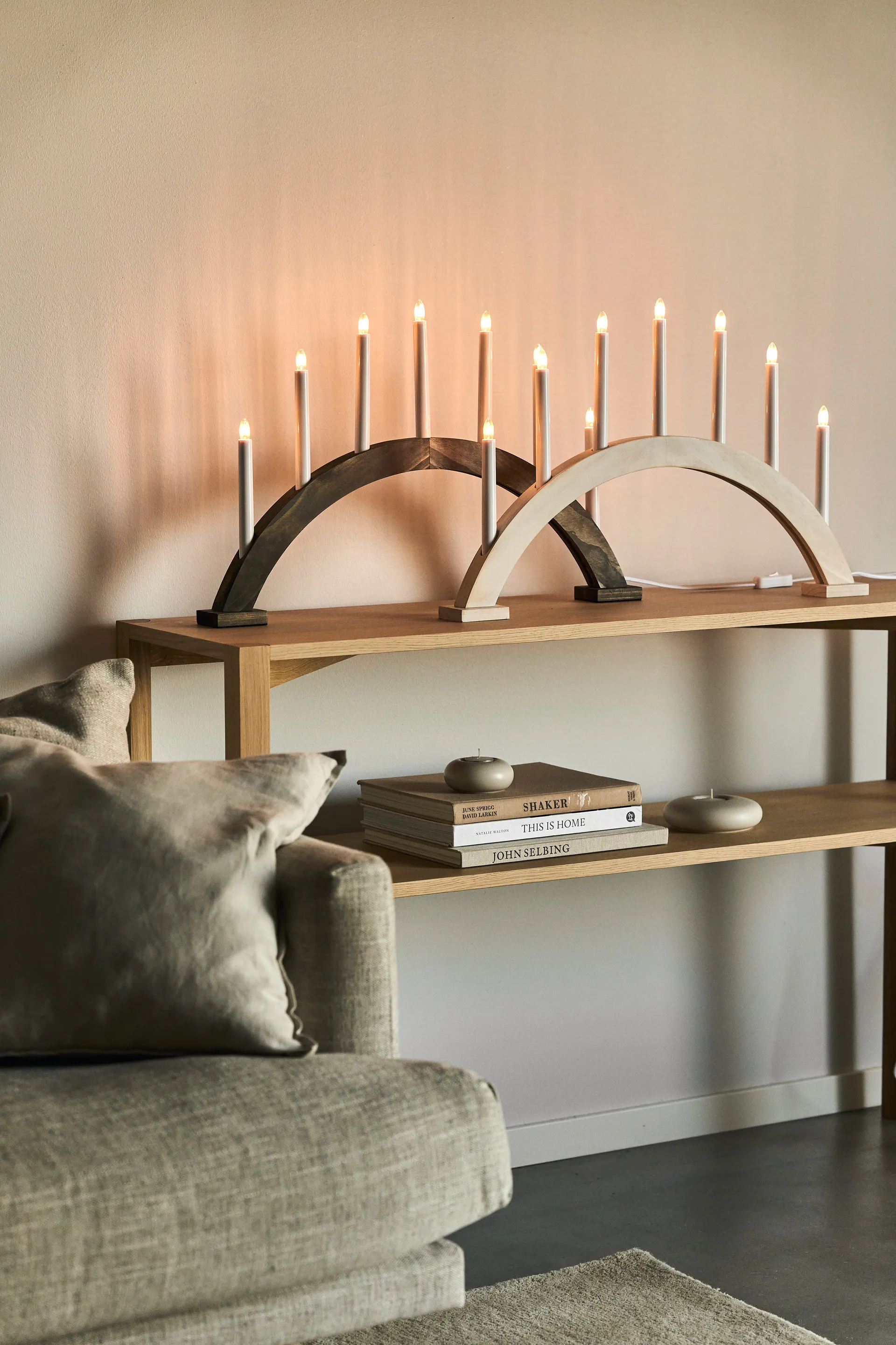 Console Anton 35x125 cm, Chêne pigmenté blanc 1898