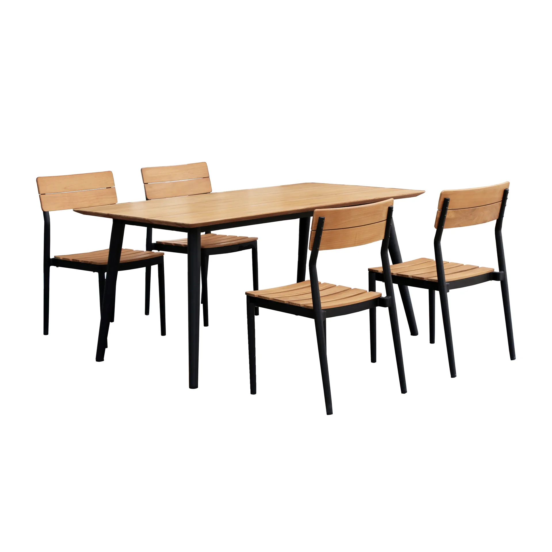 Ensemble table et 4 chaises de jardin en teck Björnö,  1898