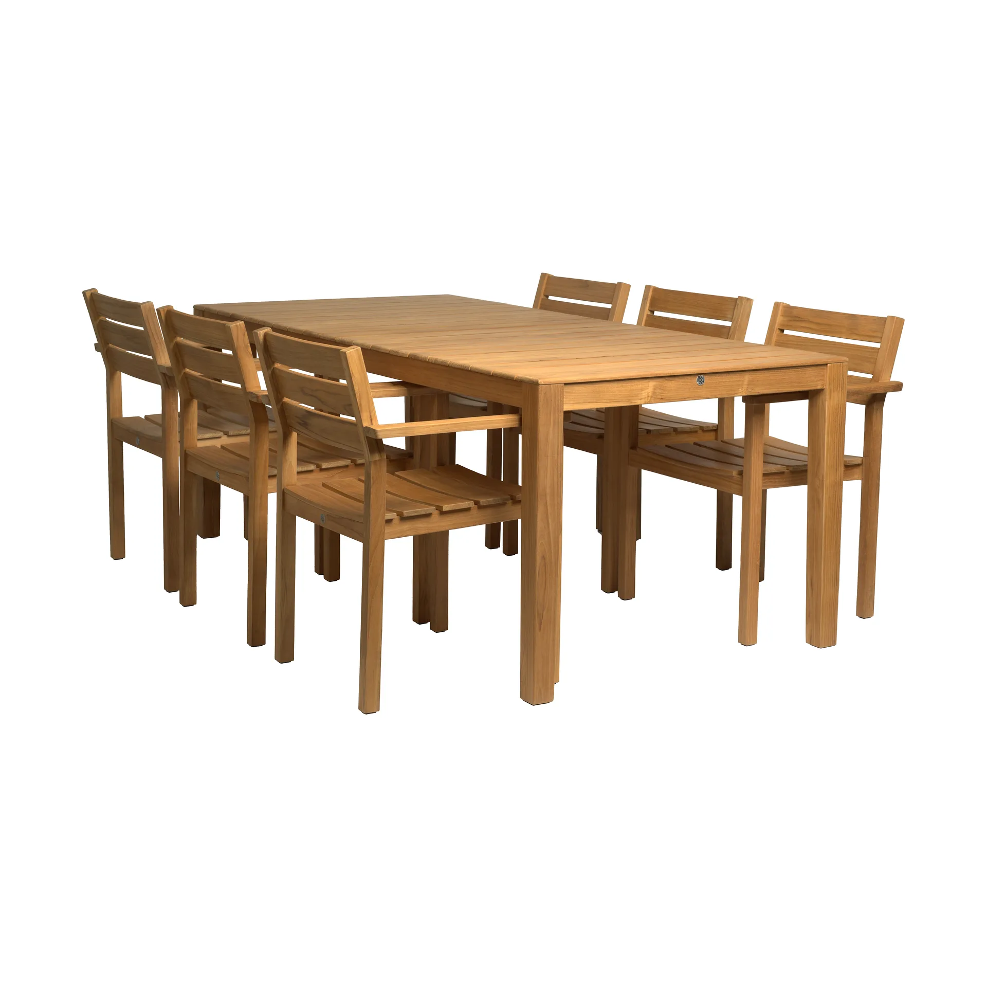 Ensemble table et 6 chaises de jardin en teck Sköndal,  1898