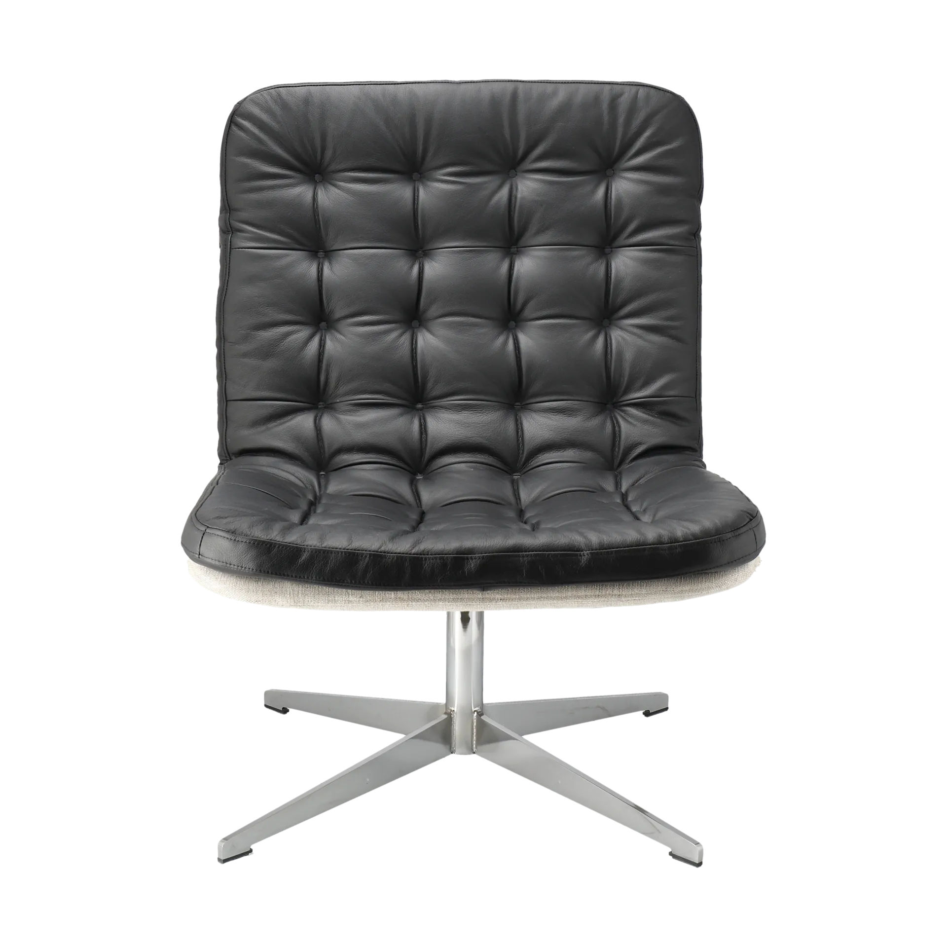 Fauteuil Loholm avec fonction pivotante, Bern 0341 chêne beige-noir cuir huilé 1898