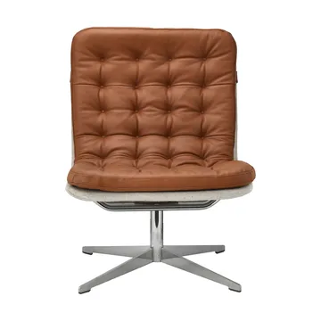 Fauteuil Loholm avec fonction pivotante - Cognac cuir huilé-Bern Beige 0341 - 1898