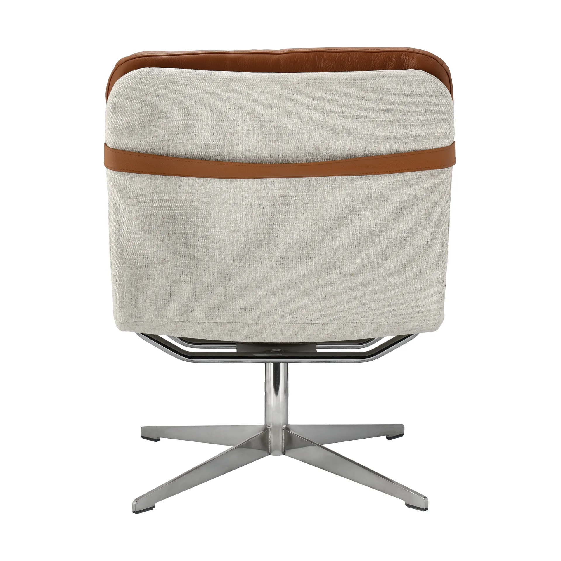 Fauteuil Loholm avec fonction pivotante, Cognac cuir huilé-Bern Beige 0341 1898