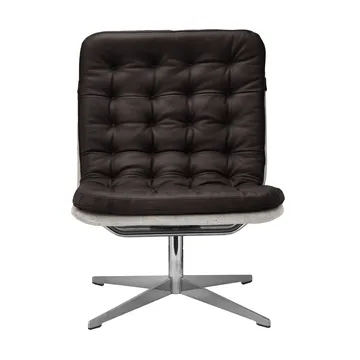 Fauteuil Loholm avec fonction pivotante - Cuir marron foncé-Bern Beige 0341 - 1898