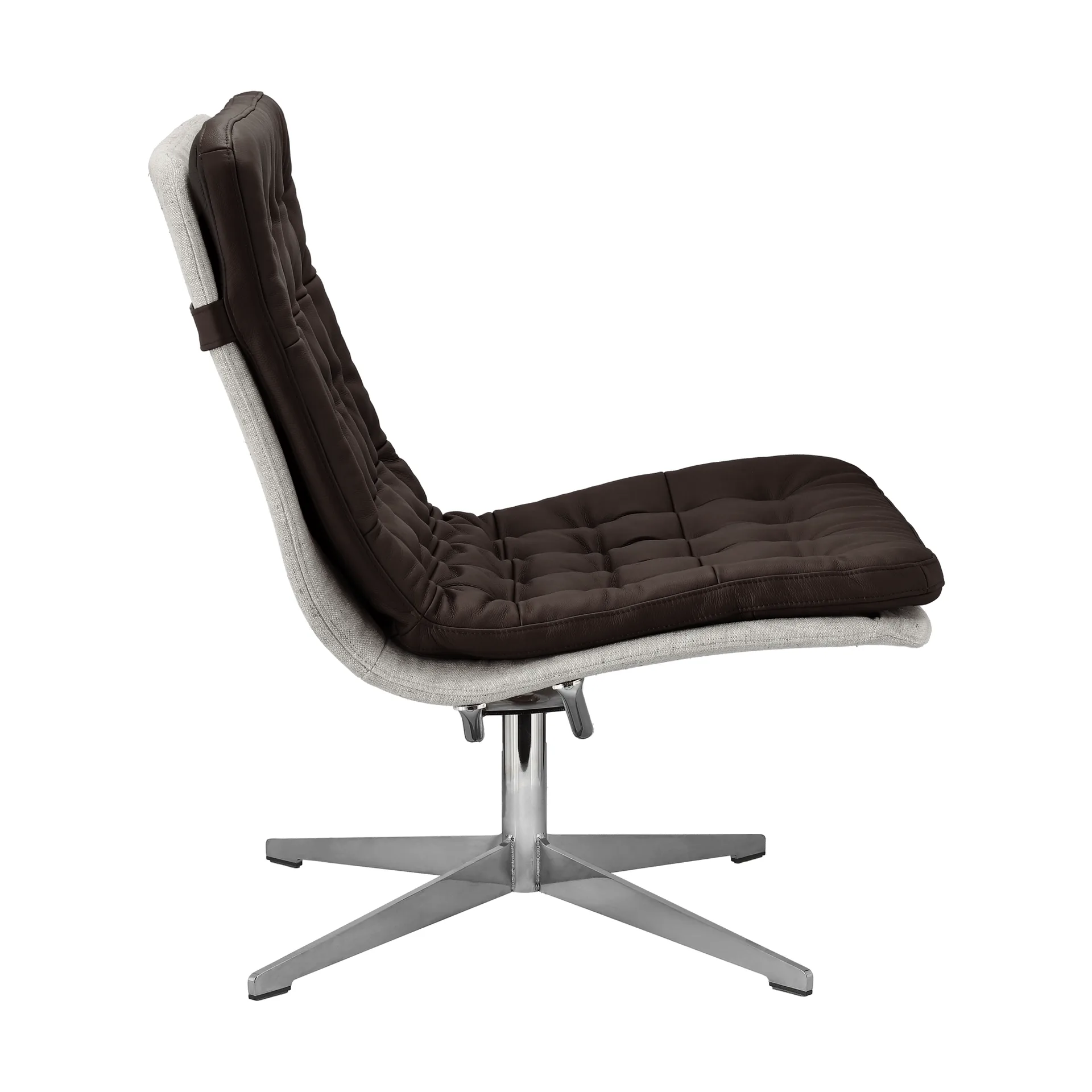 Fauteuil Loholm avec fonction pivotante, Cuir marron foncé-Bern Beige 0341 1898