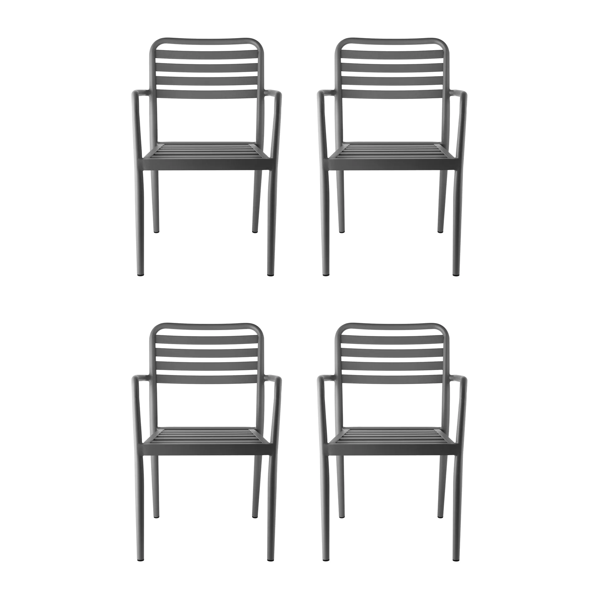 Fauteuil Messina, anthracite, lot de 4 1898