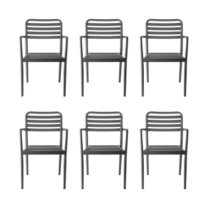 Fauteuil Messina, anthracite, lot de 6 - 1898