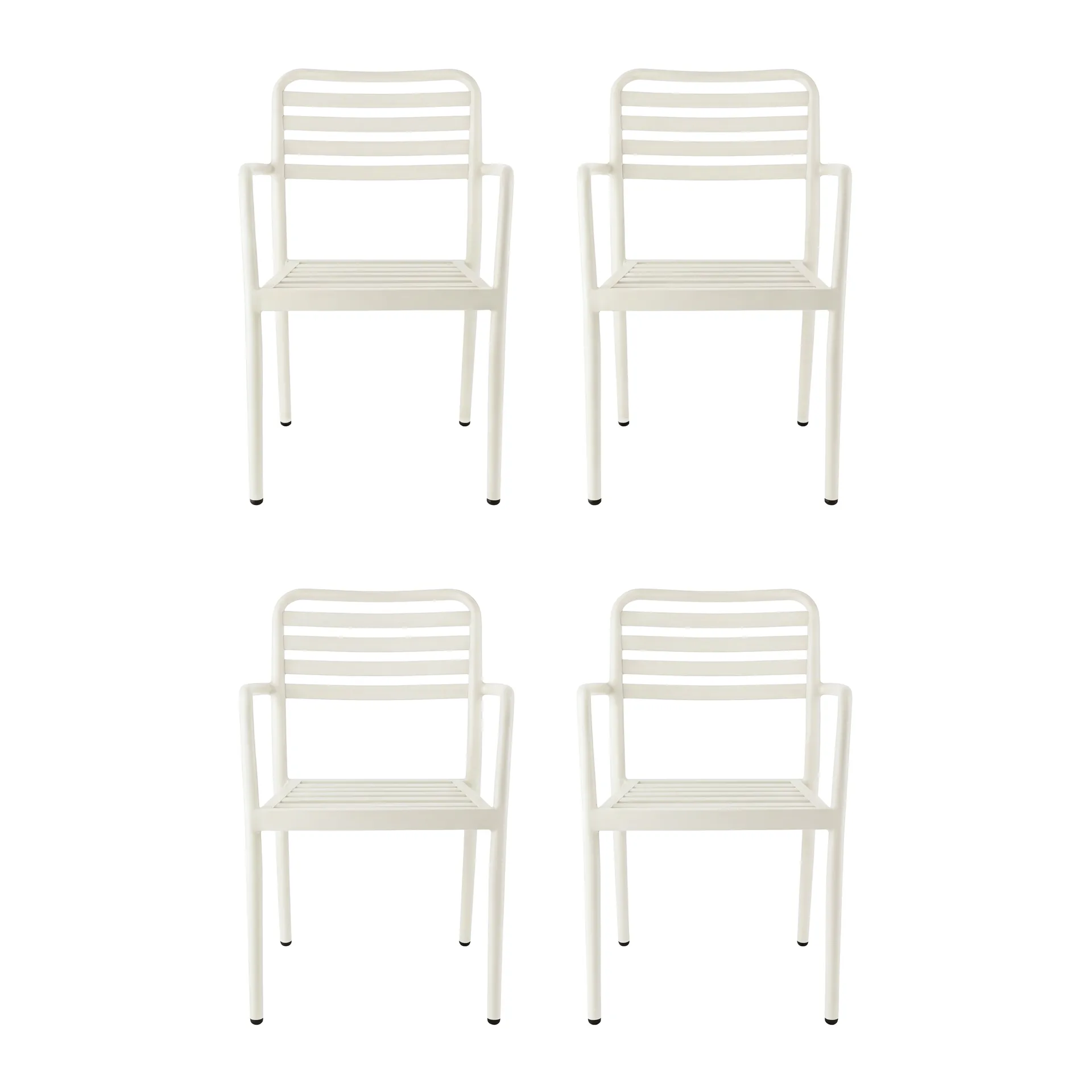 Fauteuil Messina, blanc cassé, lot de 4 1898