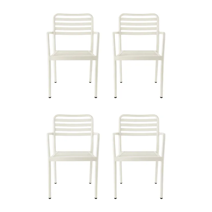 Fauteuil Messina, blanc cassé, lot de 4 - 1898