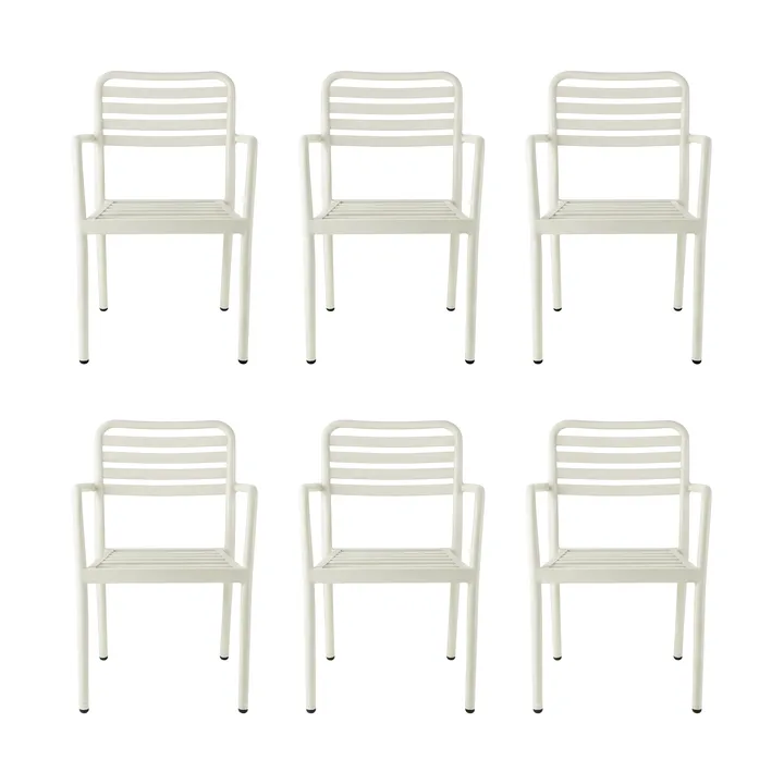 Fauteuil Messina, blanc cassé, lot de 6 - 1898