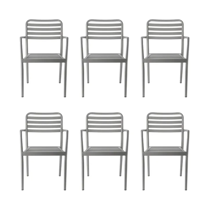 Fauteuil Messina, taupe, lot de 6 - 1898