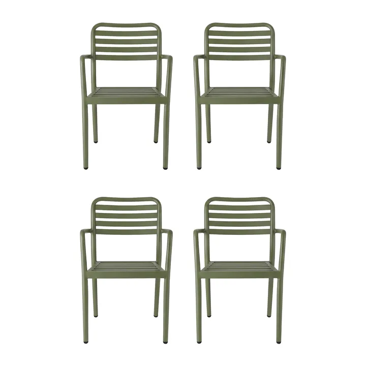 Fauteuil Messina, vert mousse, lot de 4 - 1898