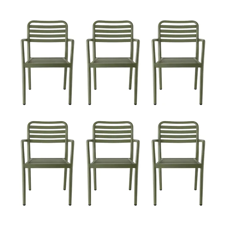 Fauteuil Messina, vert mousse, lot de 6 - 1898