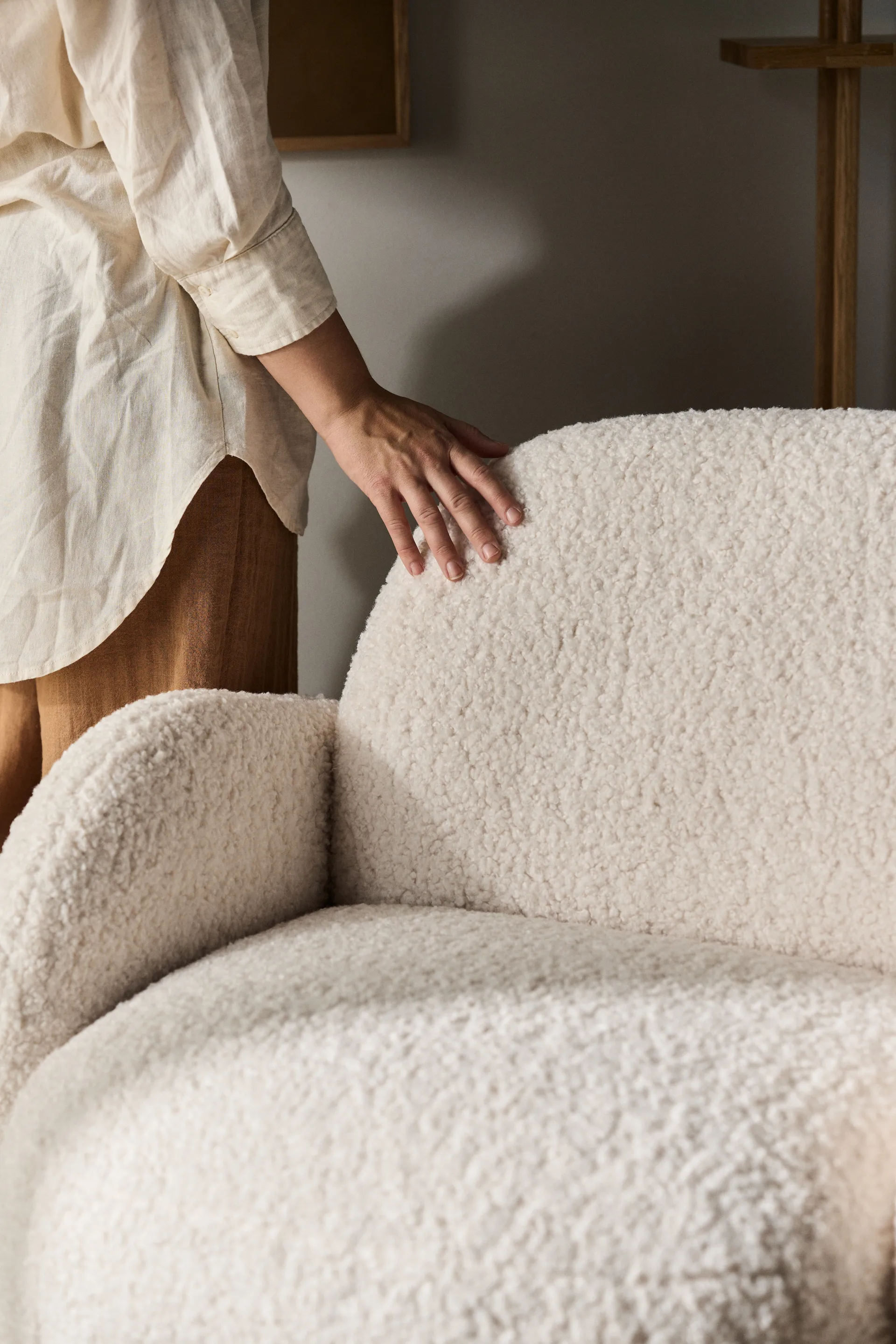 Fauteuil Mo avec fonction rotative, Glore white 1898