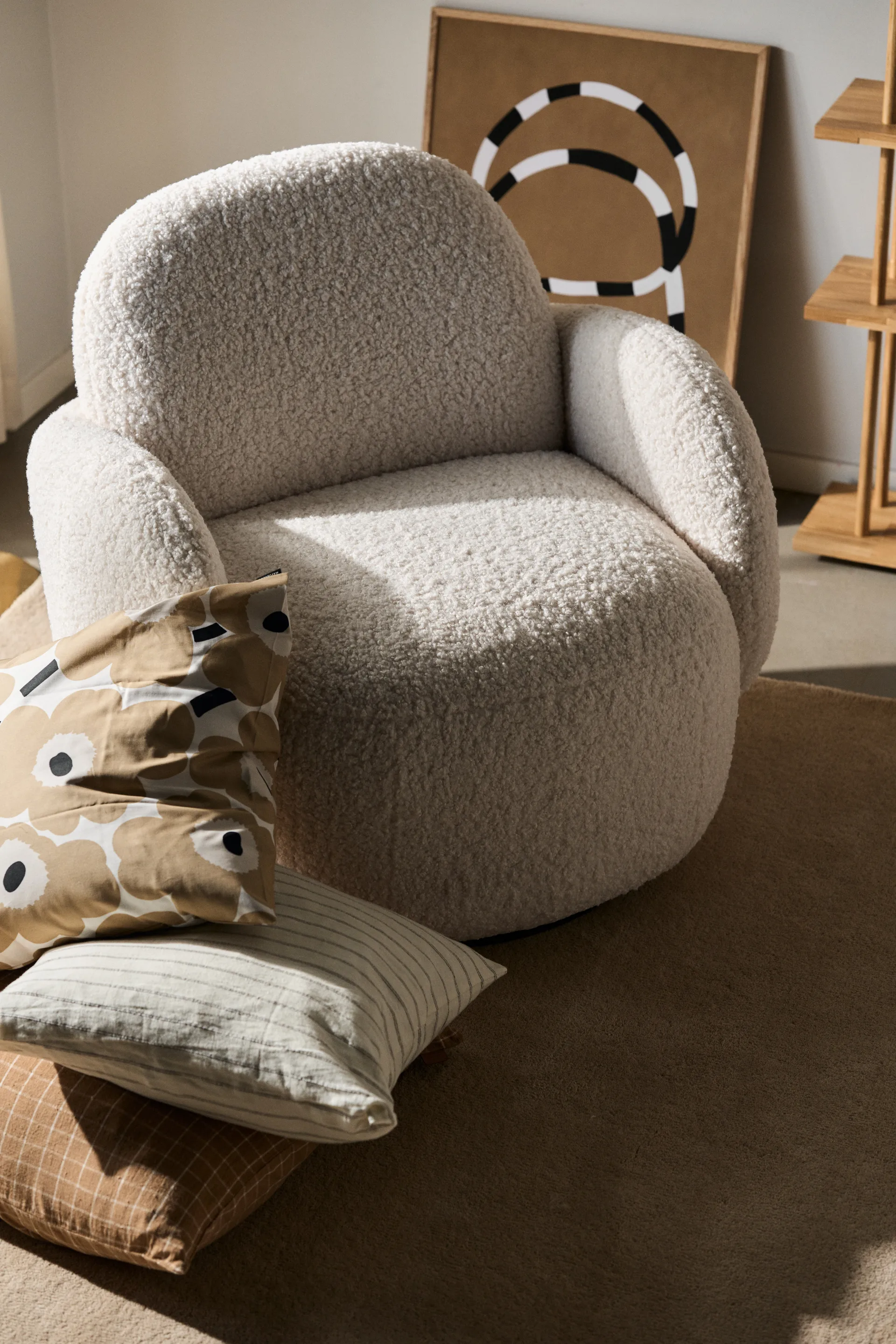Fauteuil Mo avec fonction rotative, Glore white 1898