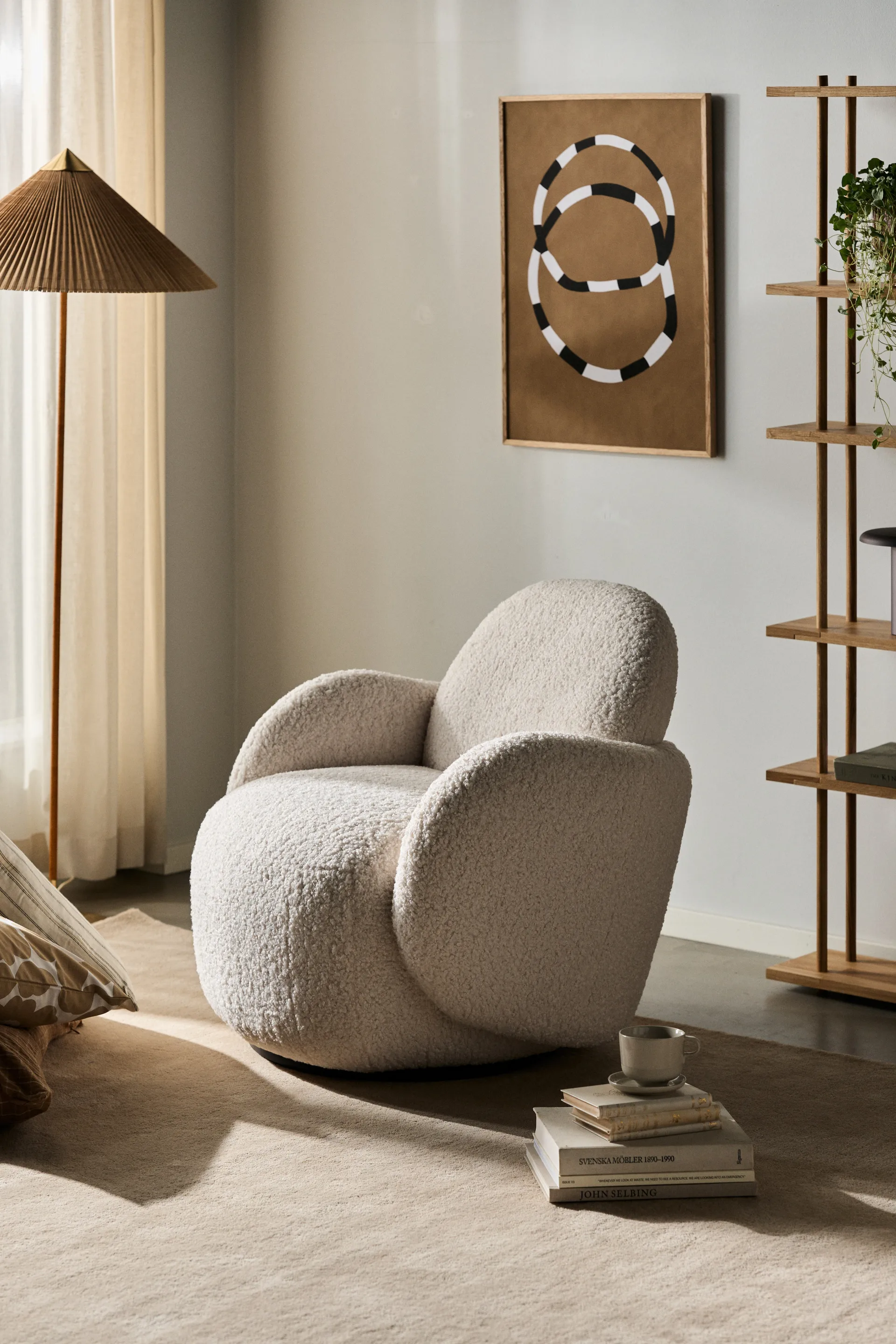 Fauteuil Mo avec fonction rotative, Glore white 1898