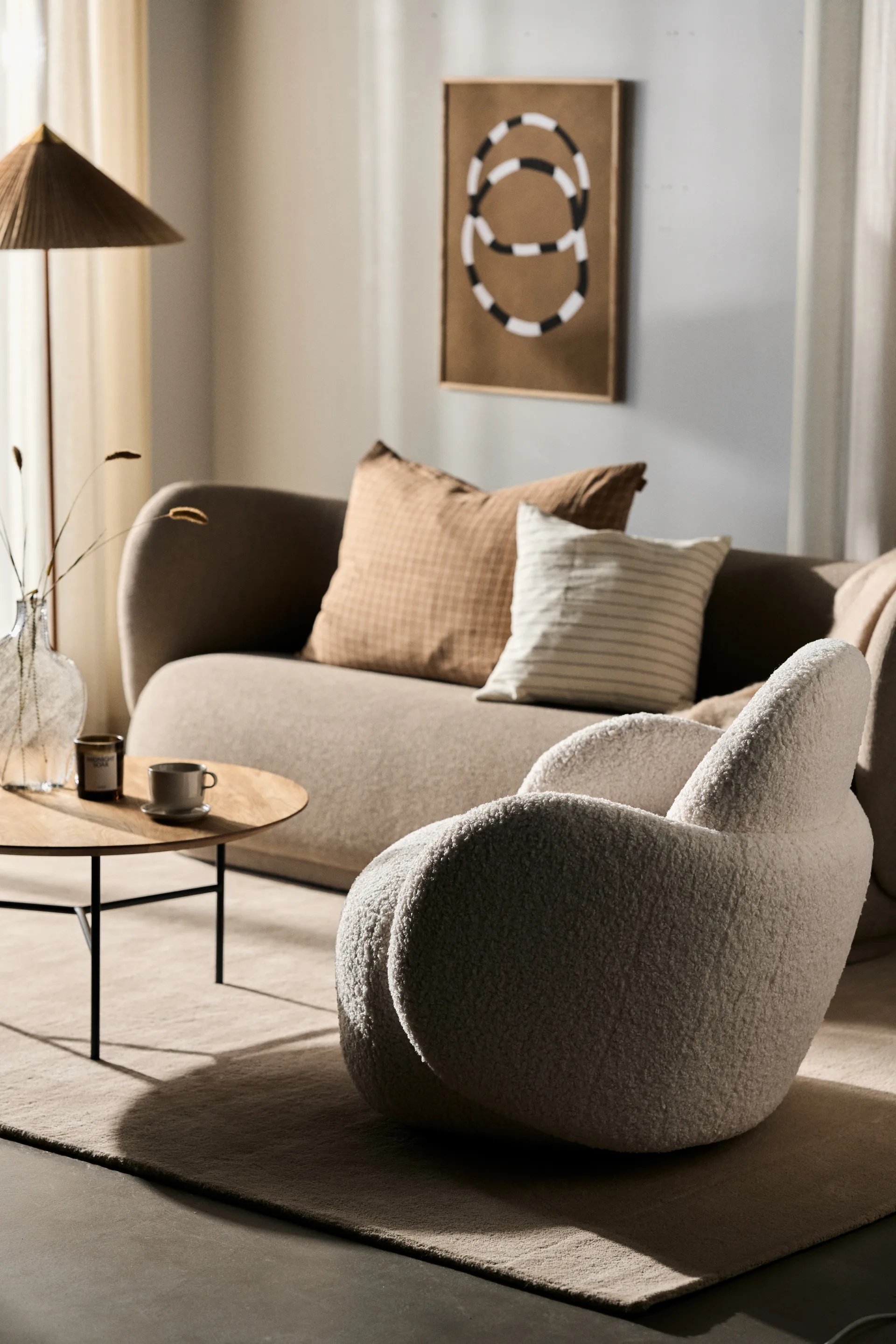Fauteuil Mo avec fonction rotative, Glore white 1898