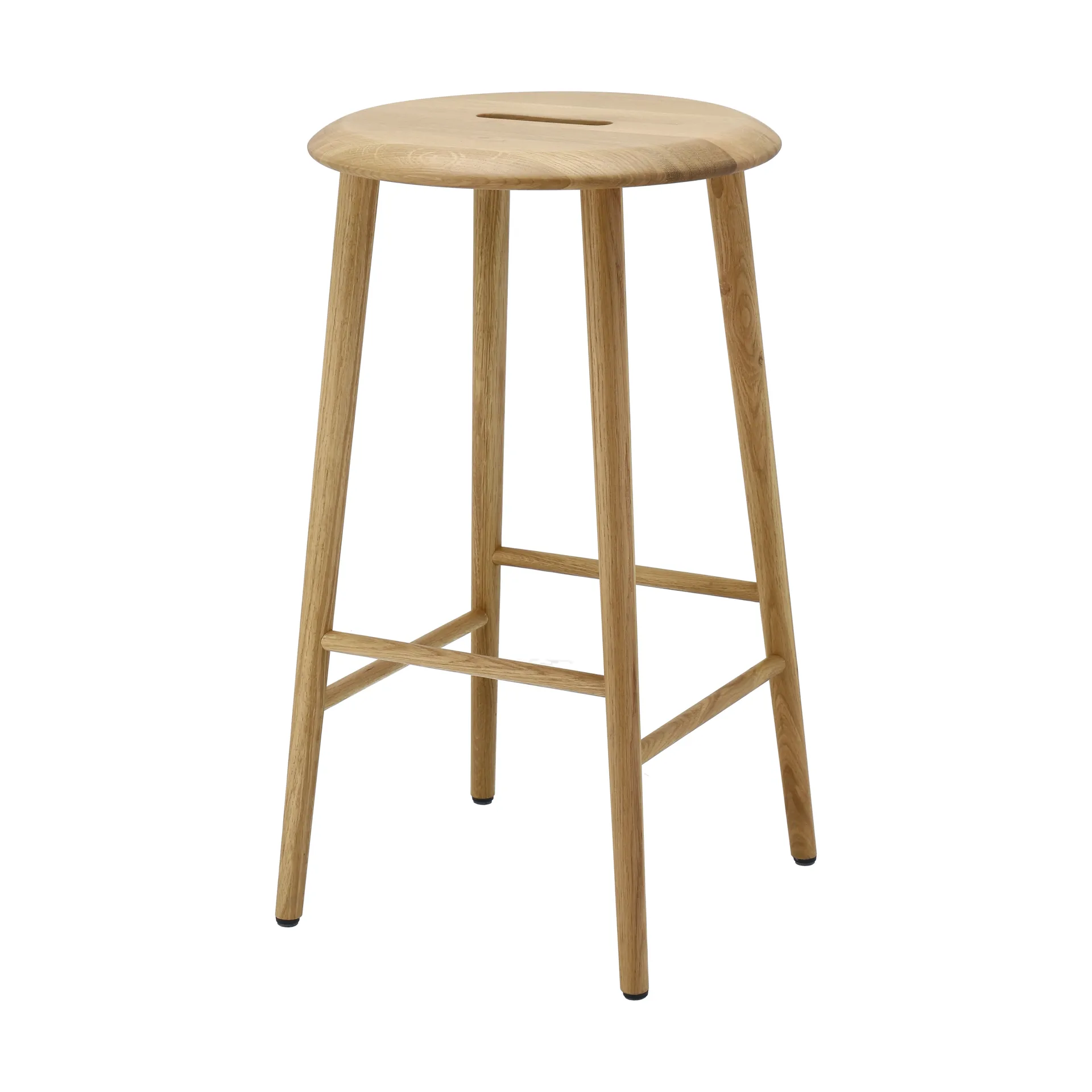Norrabo tabouret de bar rond 65 cm, Chêne laqué naturel 1898