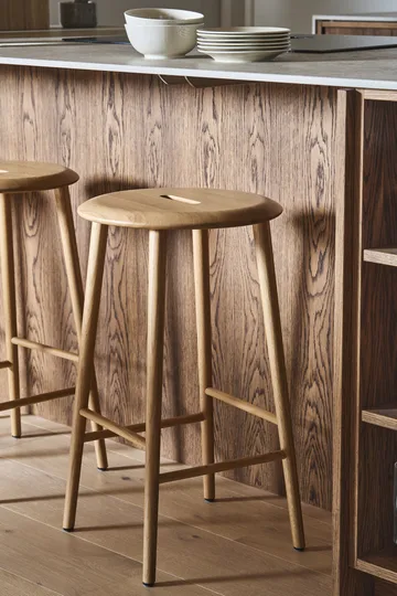 Norrabo tabouret de bar rond 65 cm - Chêne laqué naturel - 1898