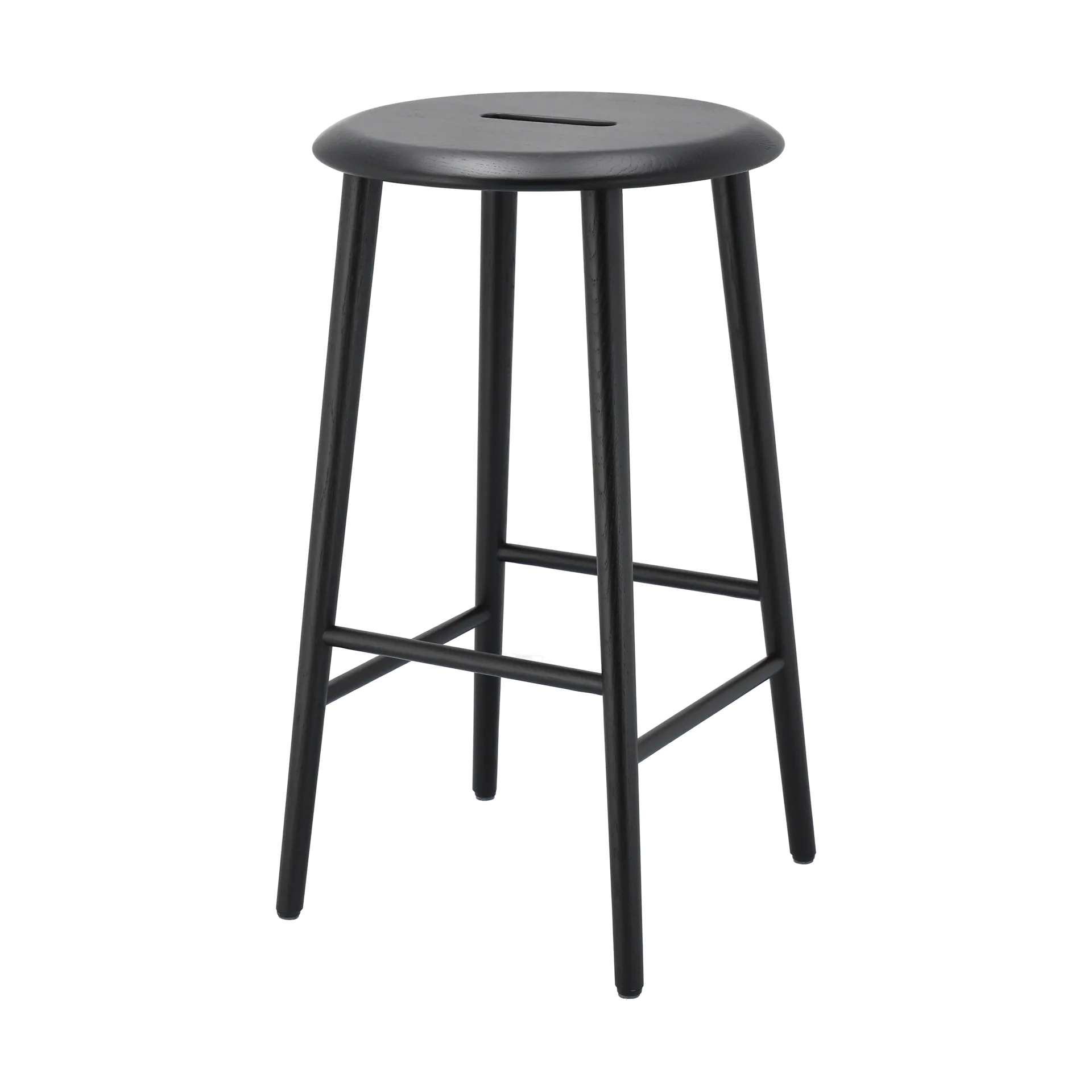 1898 Norrabo tabouret de bar rond Chêne laqué noir