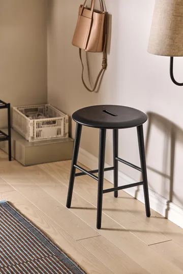 Norrabo tabouret rond 53 cm - Chêne laqué noir, Ø38x53 cm - 1898