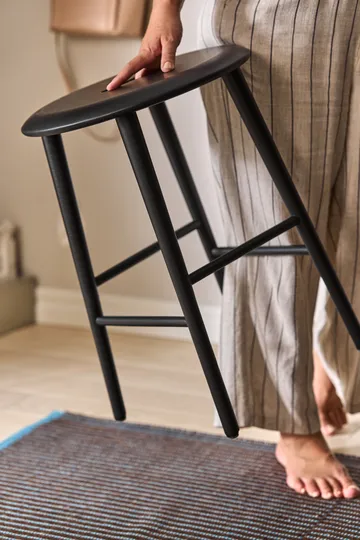 Norrabo tabouret rond 53 cm - Chêne laqué noir, Ø38x53 cm - 1898