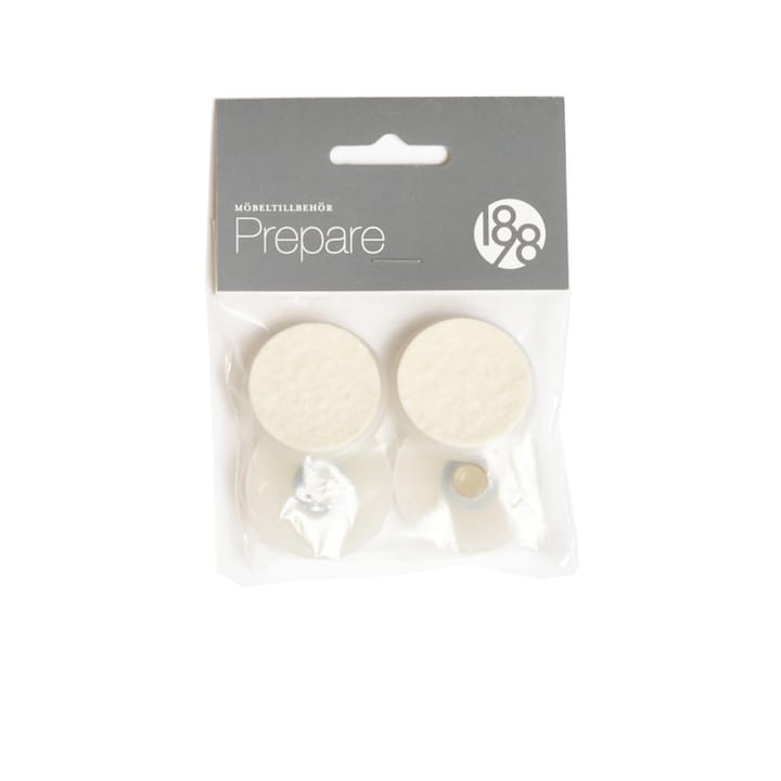 Patin pour meuble Prepare - blanc, patins de protection plastique feutre 37 mm, 4 pcs - 1898