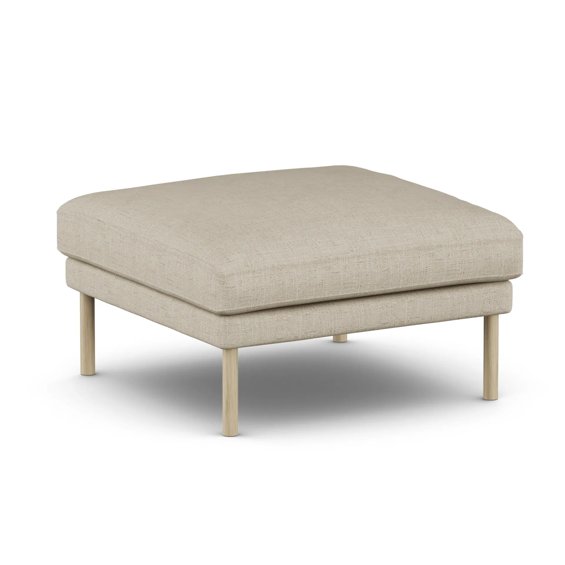 Pouf Linnevik, Bern Beige 0341-chêne blanchi à l’huile, sans jupe 1898