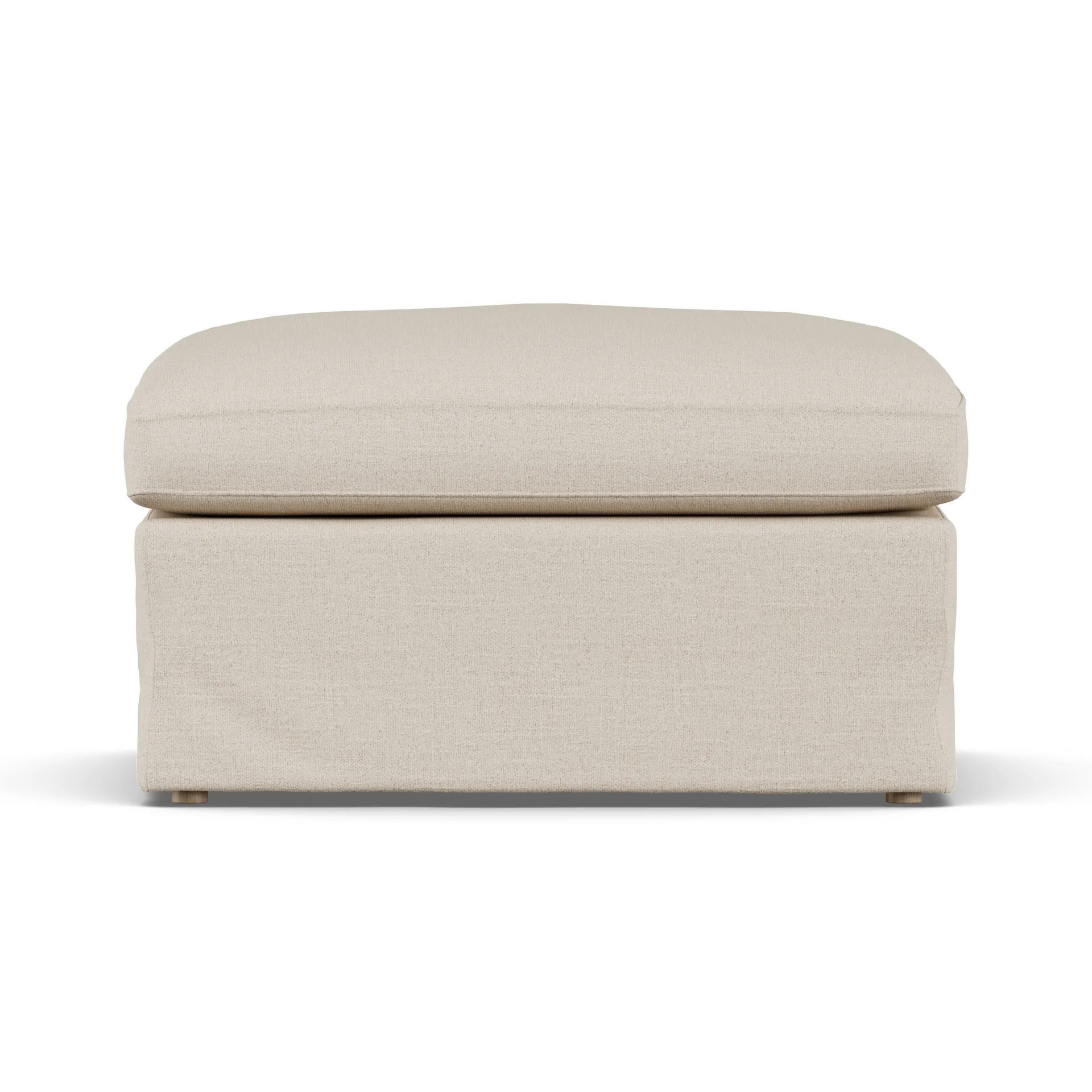 Pouf Linnevik, Same Beige 6670-chêne blanchi à l’huile, avec jupe 1898
