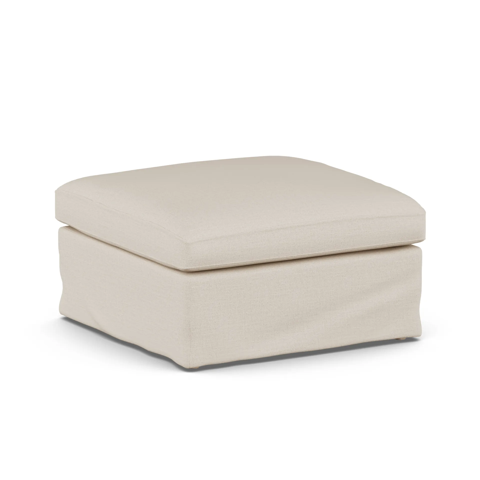Pouf Linnevik, Same Beige 6670-chêne blanchi à l’huile, avec jupe 1898