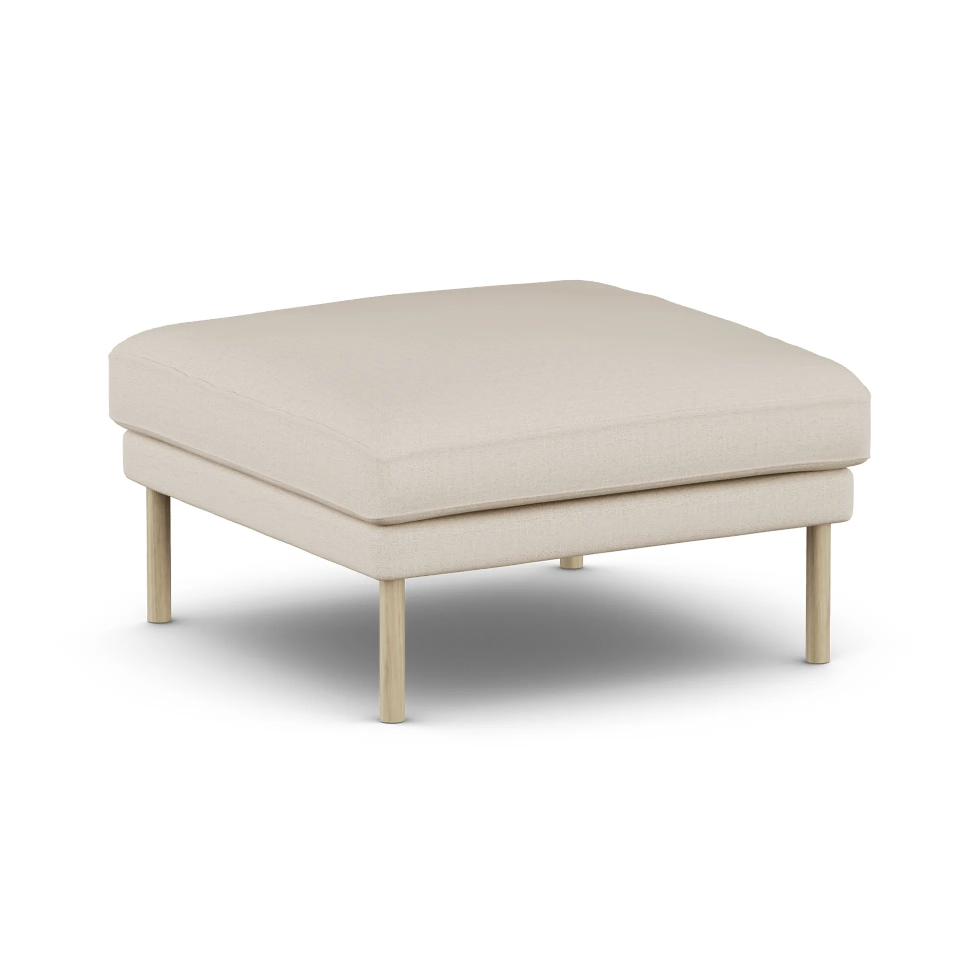 Pouf Linnevik, Same Beige 6670-chêne blanchi à l’huile, sans jupe 1898