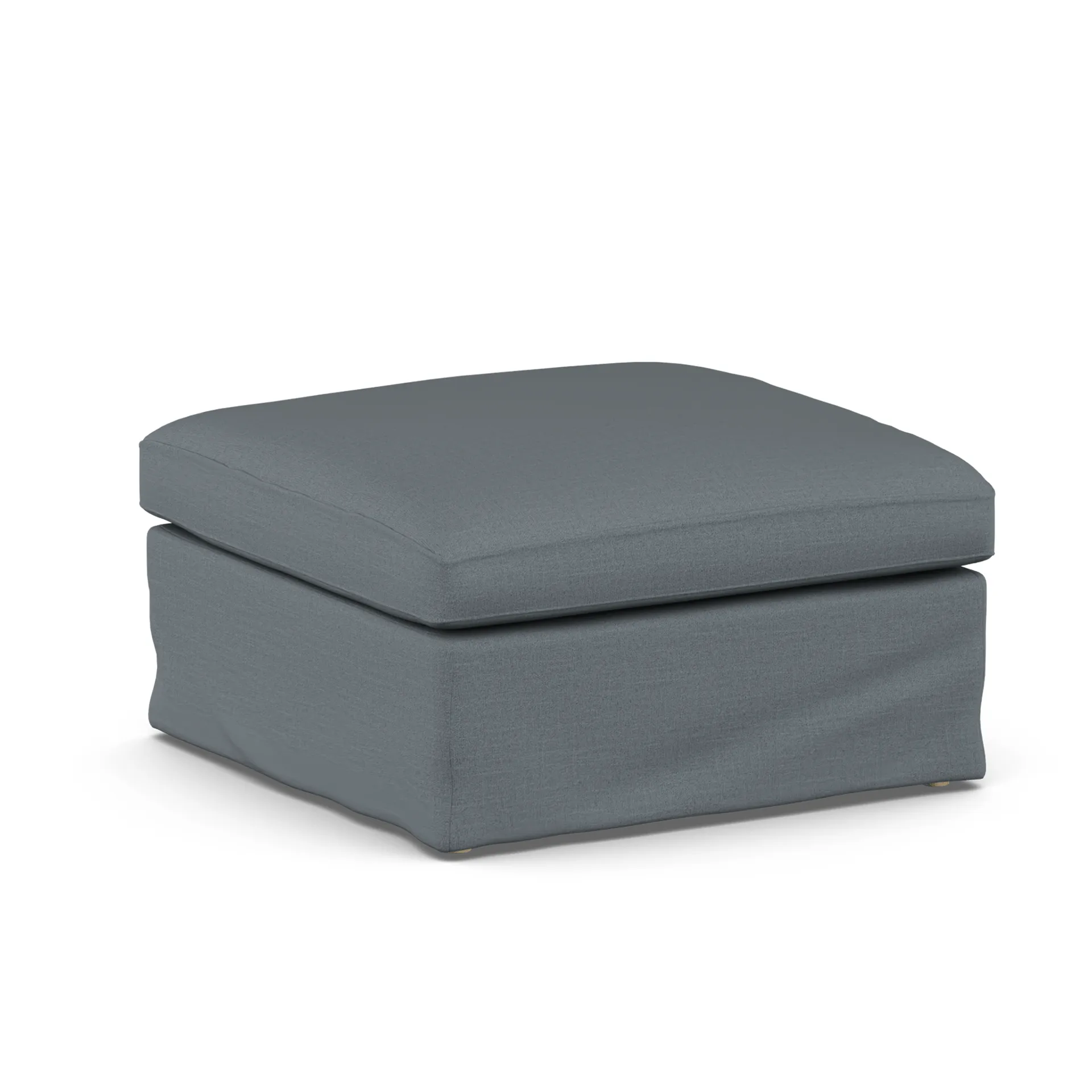 Pouf Linnevik, Same Blue 6678-chêne blanchi à l’huile, avec jupe 1898