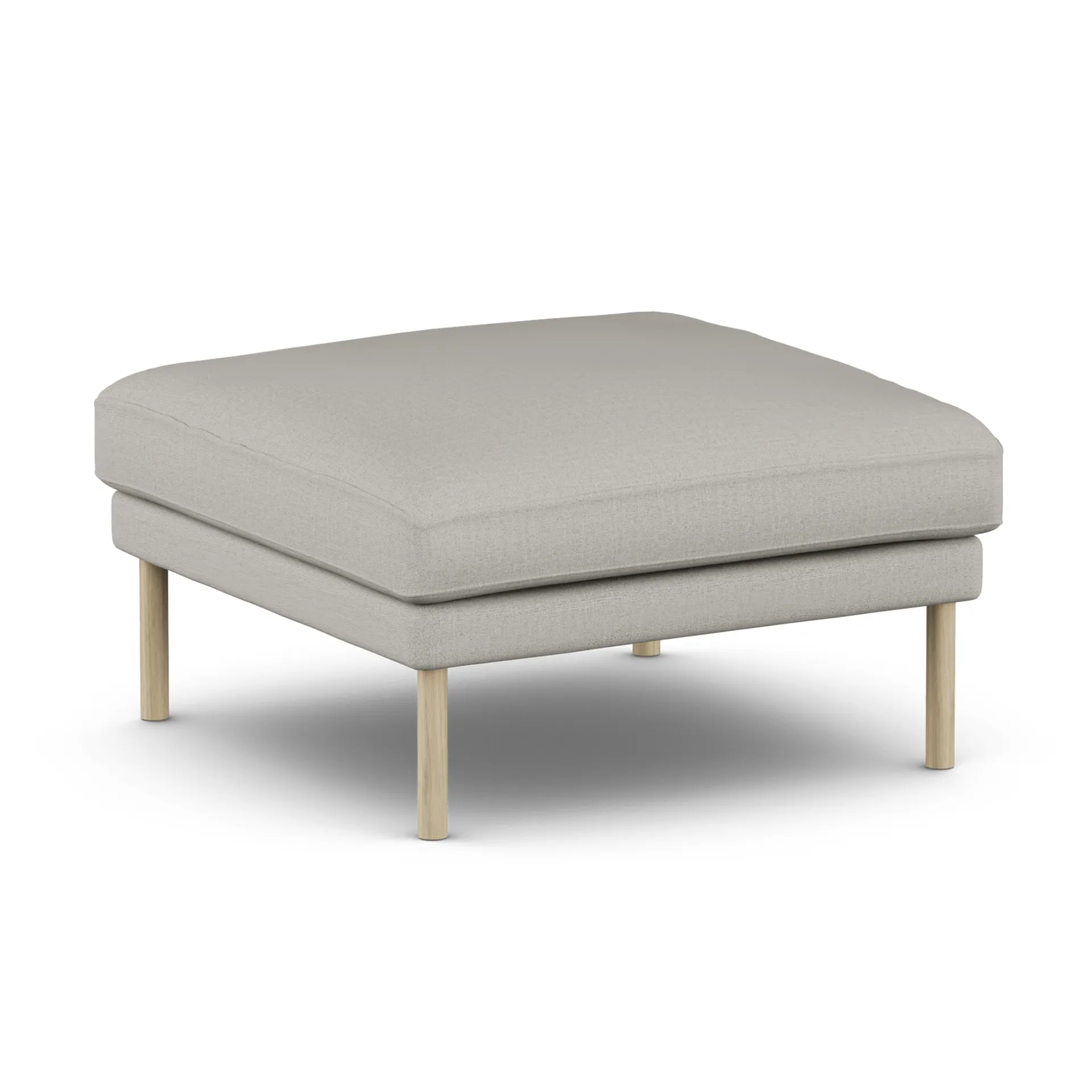 Pouf Linnevik, Same Grey 6673-chêne blanchi à l’huile, sans jupe 1898