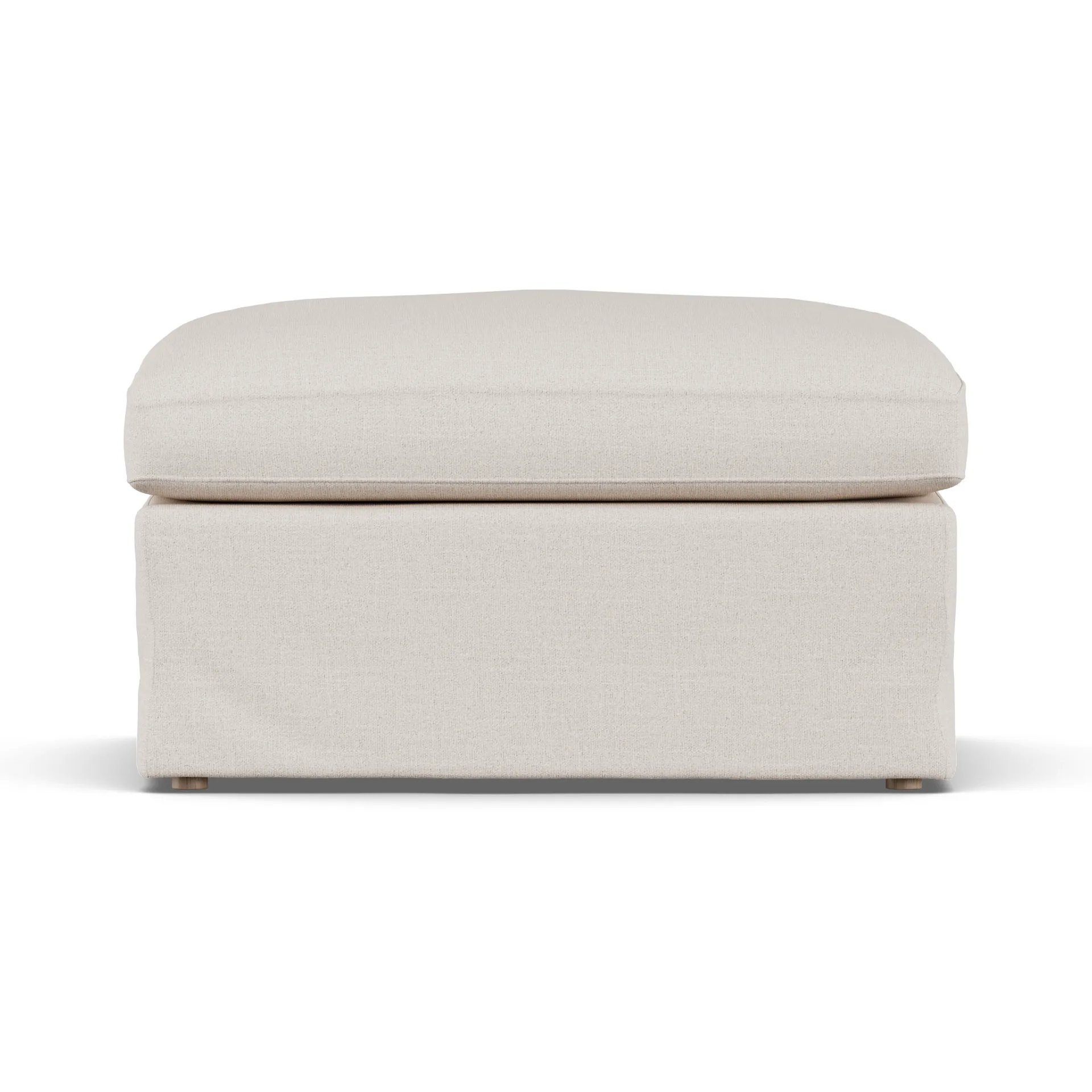 Pouf Linnevik, Same Off White 6671-chêne blanchi à l’huile, avec jupe 1898