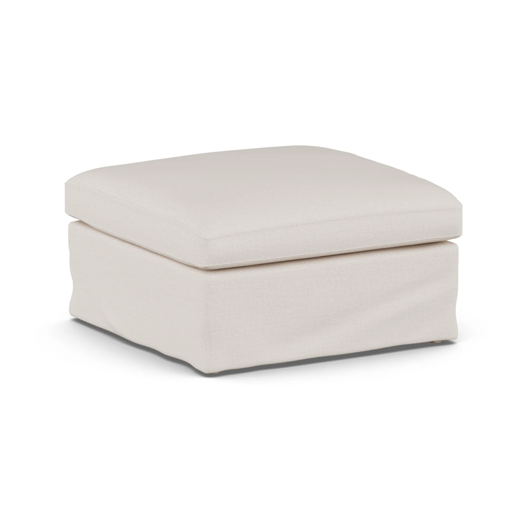 Pouf Linnevik, Same Off White 6671-chêne blanchi à l’huile, avec jupe 1898