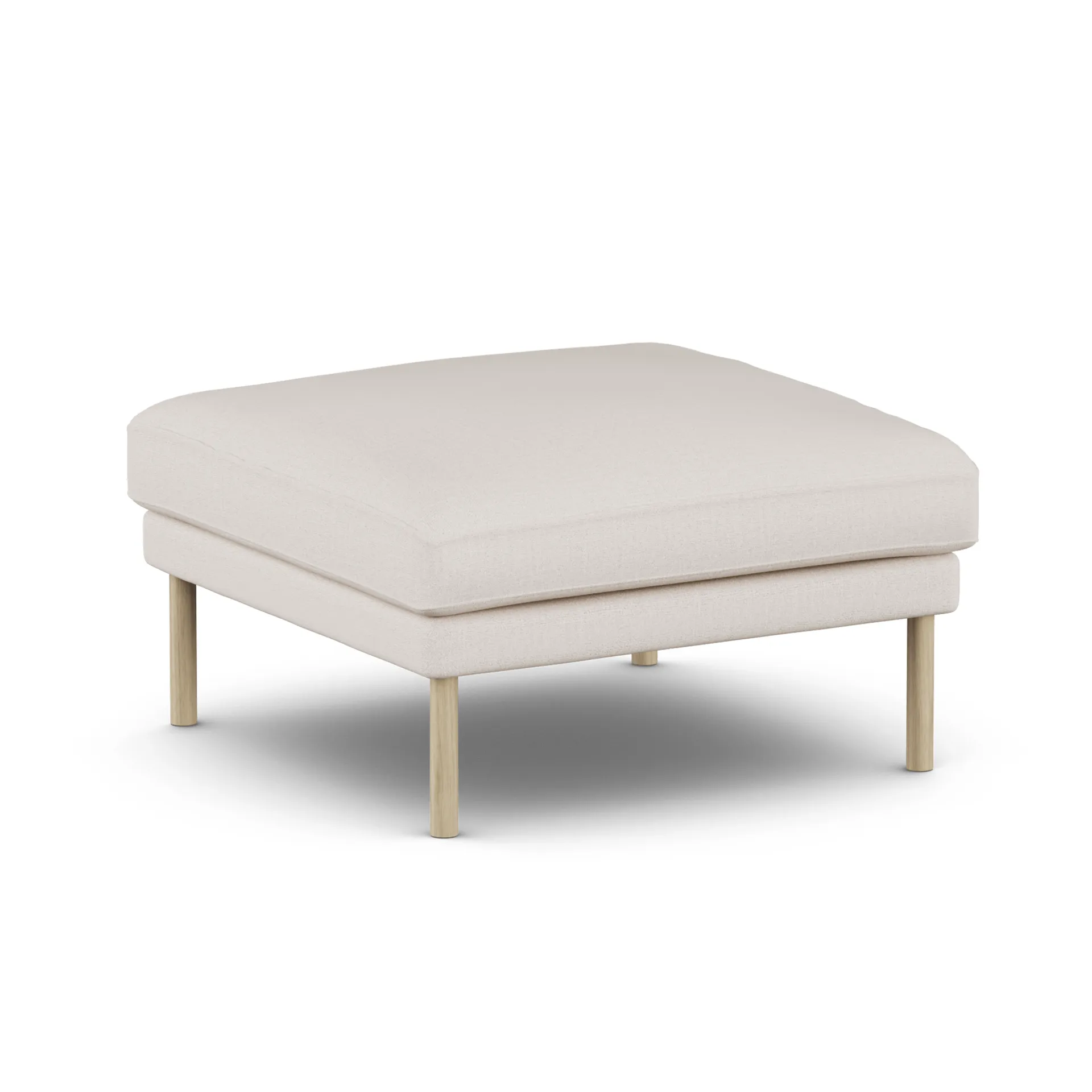 Pouf Linnevik, Same Off White 6671-chêne blanchi à l’huile, sans jupe 1898