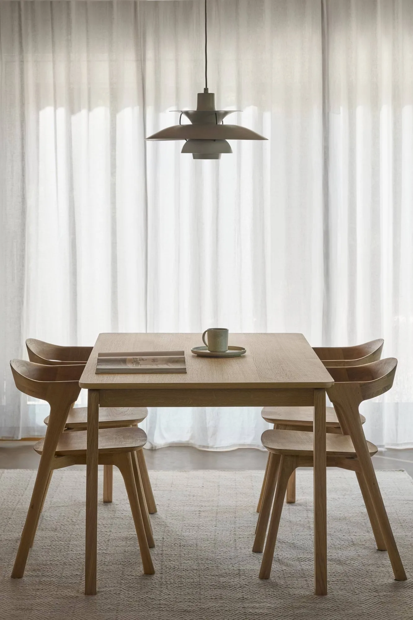 Table à manger Alfred, Chêne pigmenté blanc, 90x160 cm 1898