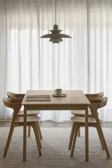 Table à manger Alfred - Chêne pigmenté blanc, 90x160 cm - 1898